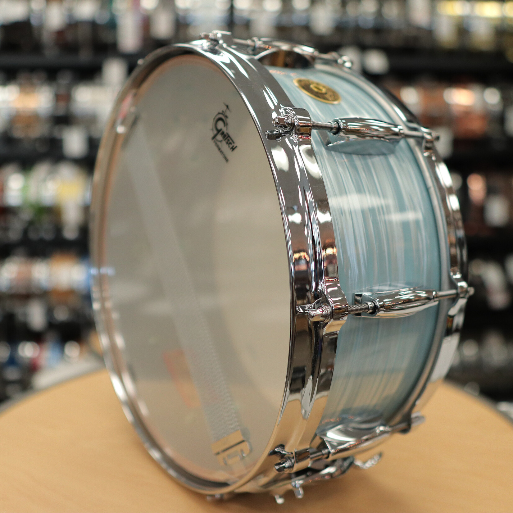 Gretsch Gretsch USA Custom 5.5 x 14" Snare Drum w. Lightning Throw-Off (Vintage Oyster White)