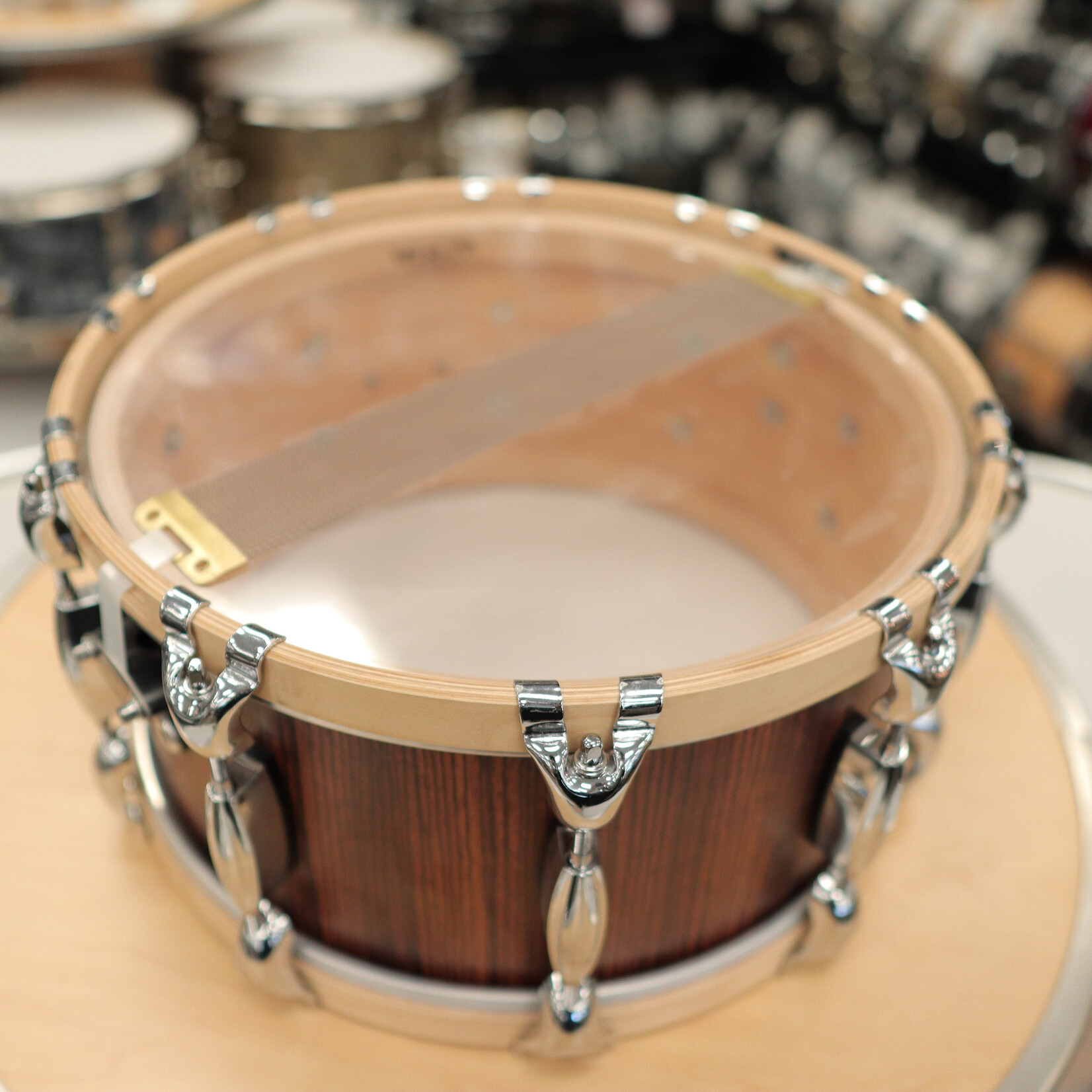Spaun Used Spaun Revolutionary Maple 7x14 Snare Drum (Vertical Caramel Zebrawood)