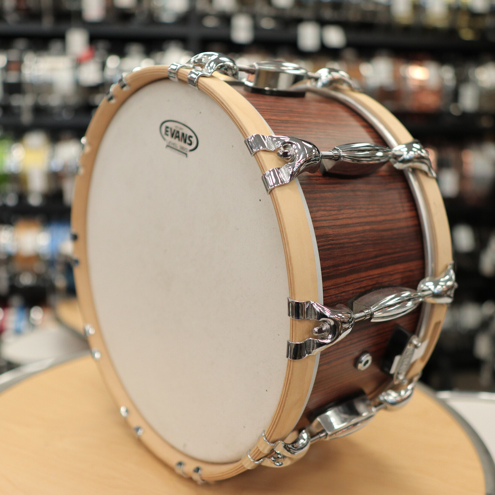 Spaun Used Spaun Revolutionary Maple 7x14 Snare Drum (Vertical Caramel Zebrawood)