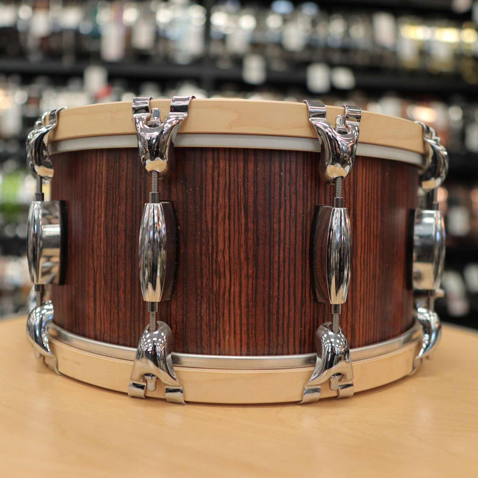 Spaun Used Spaun Revolutionary Maple 7x14 Snare Drum (Vertical Caramel Zebrawood)