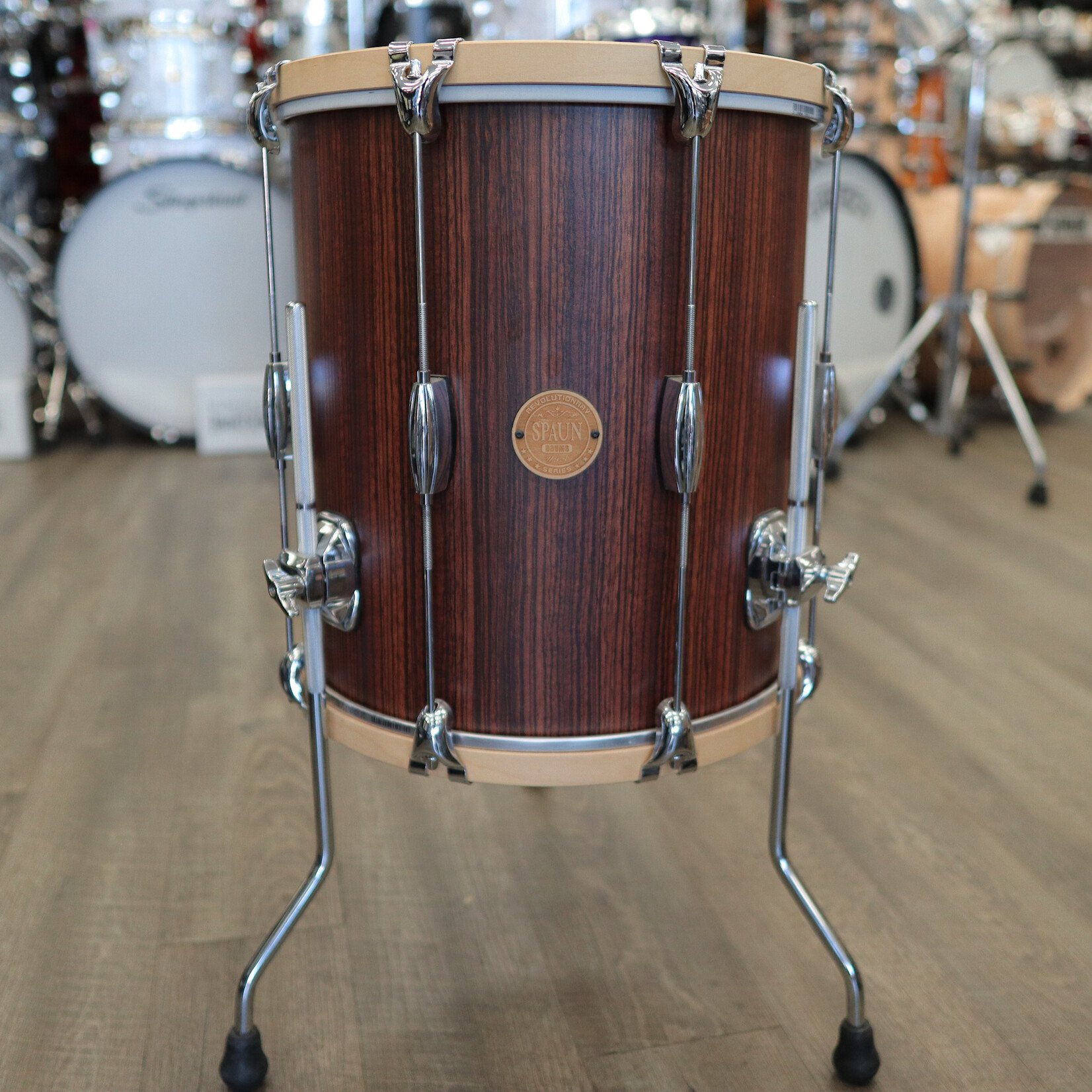 Spaun Used Spaun Revolutionary Maple 14" Floor Tom (Vertical Caramel Zebrawood)