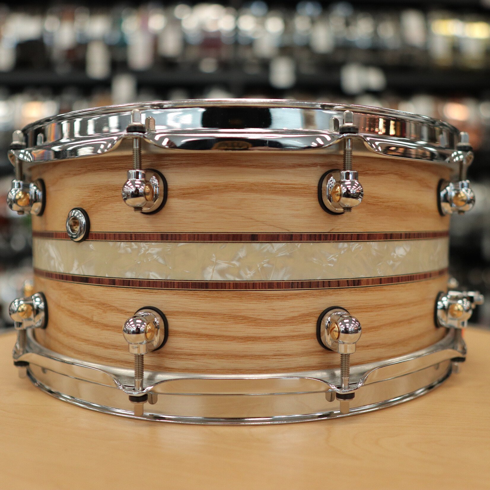 Pearl Like-New Pearl Music City Custom 6.5x14" Solid Ash w/ Kingwood Royal Inlay (MCCA1465S/C1002)