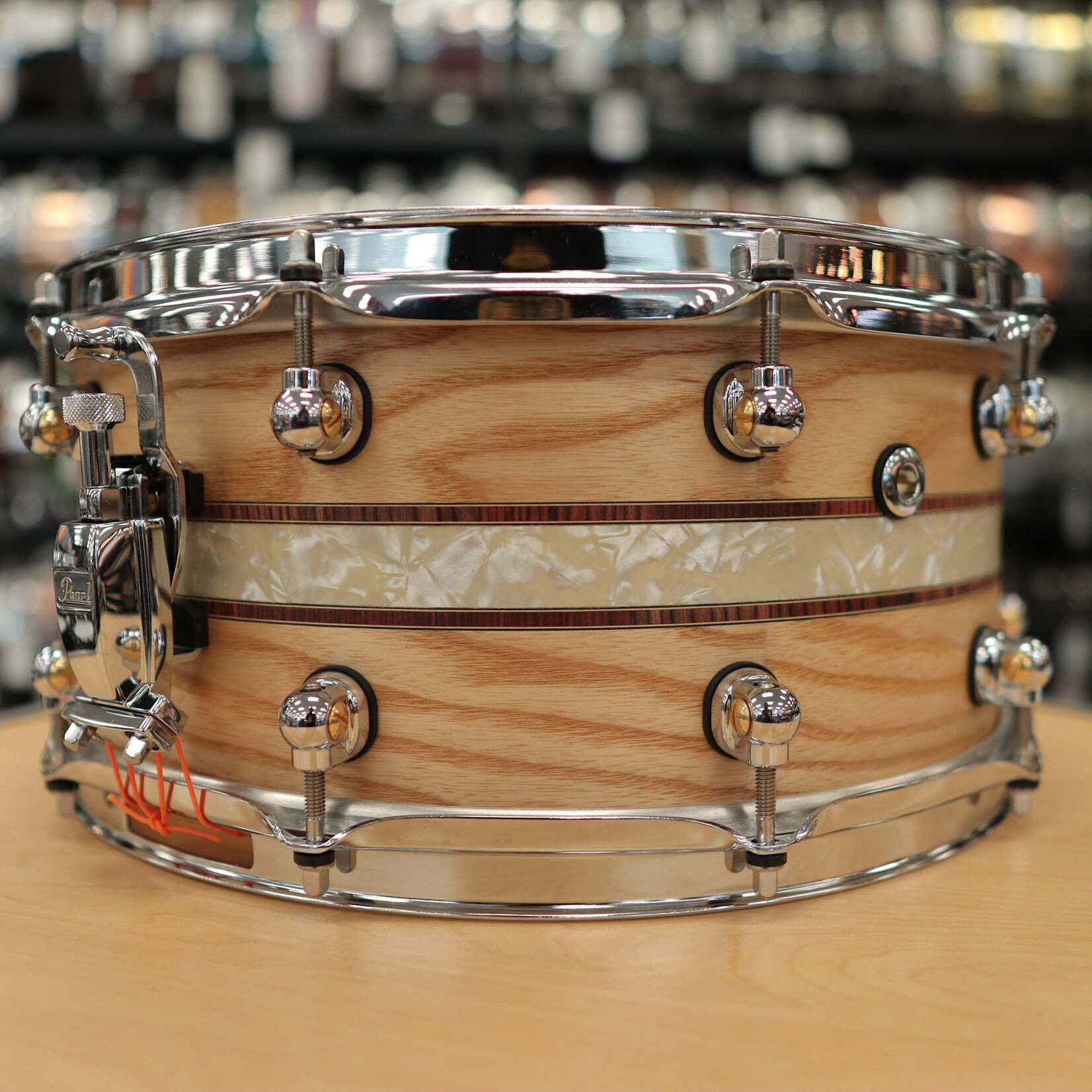 Pearl Like-New Pearl Music City Custom 6.5x14" Solid Ash w/ Kingwood Royal Inlay (MCCA1465S/C1002)