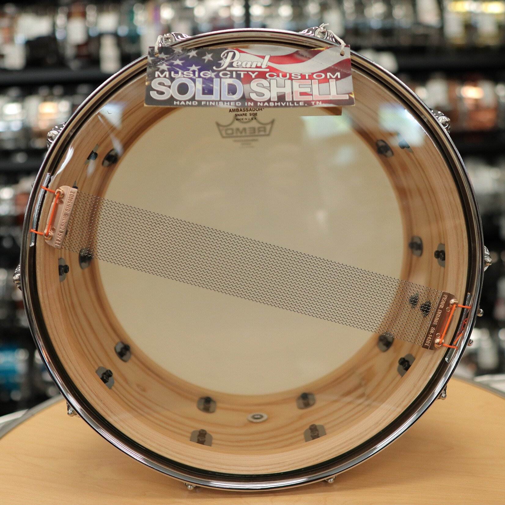 Pearl Like-New Pearl Music City Custom 6.5x14" Solid Ash w/ Kingwood Royal Inlay (MCCA1465S/C1002)