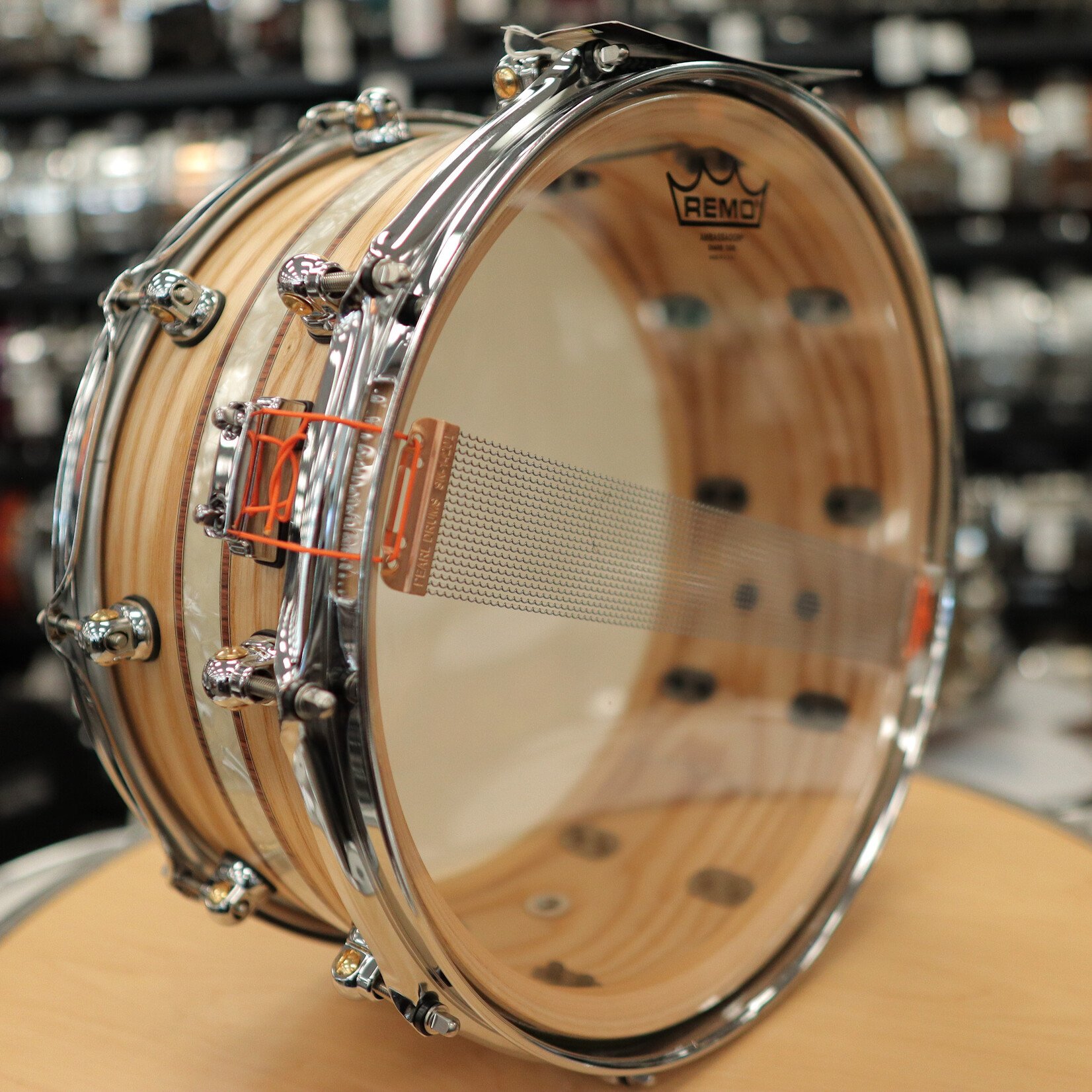Pearl Like-New Pearl Music City Custom 6.5x14" Solid Ash w/ Kingwood Royal Inlay (MCCA1465S/C1002)