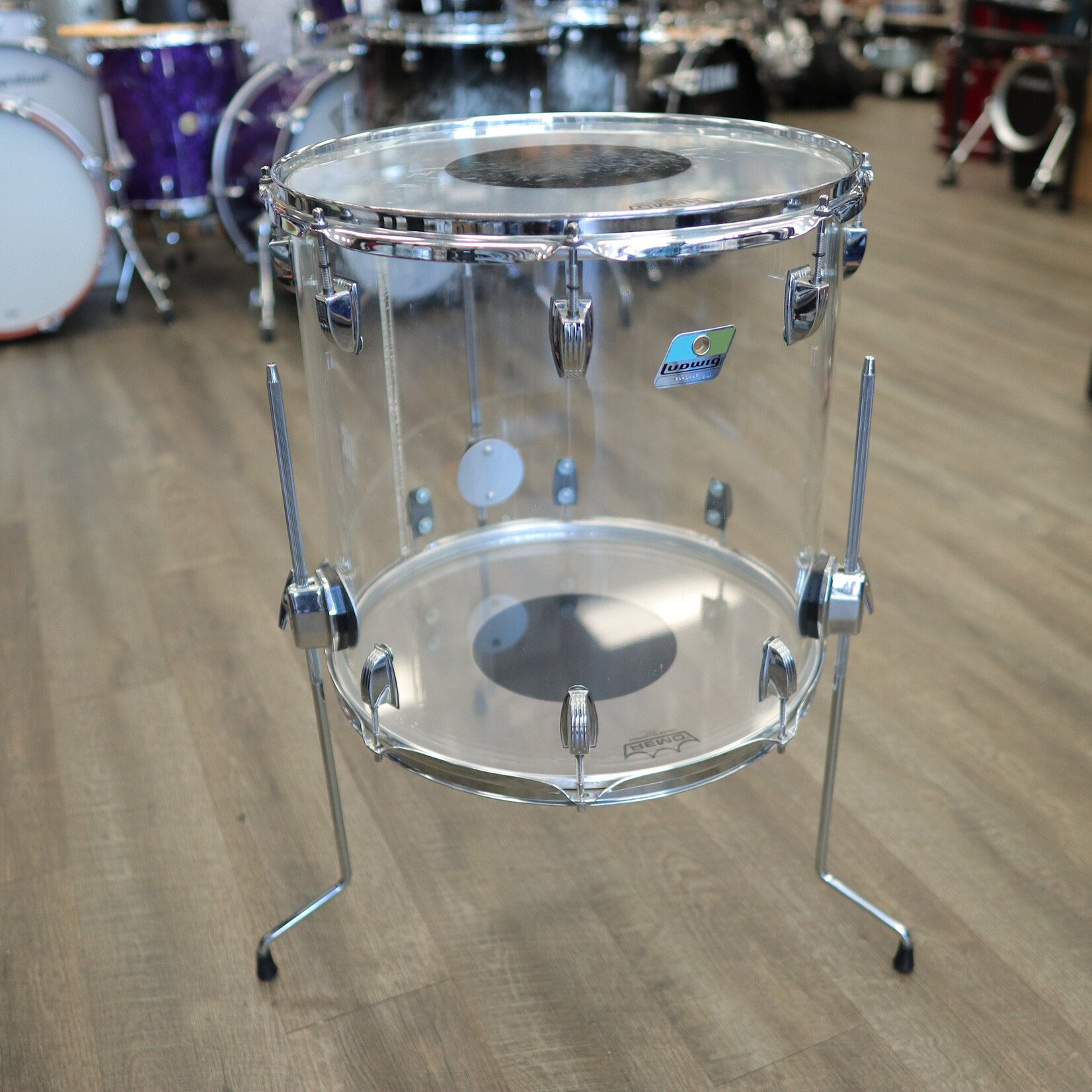 Ludwig Pre-Owned Ludwig 16x16" Vistalite Floor Tom (Clear)