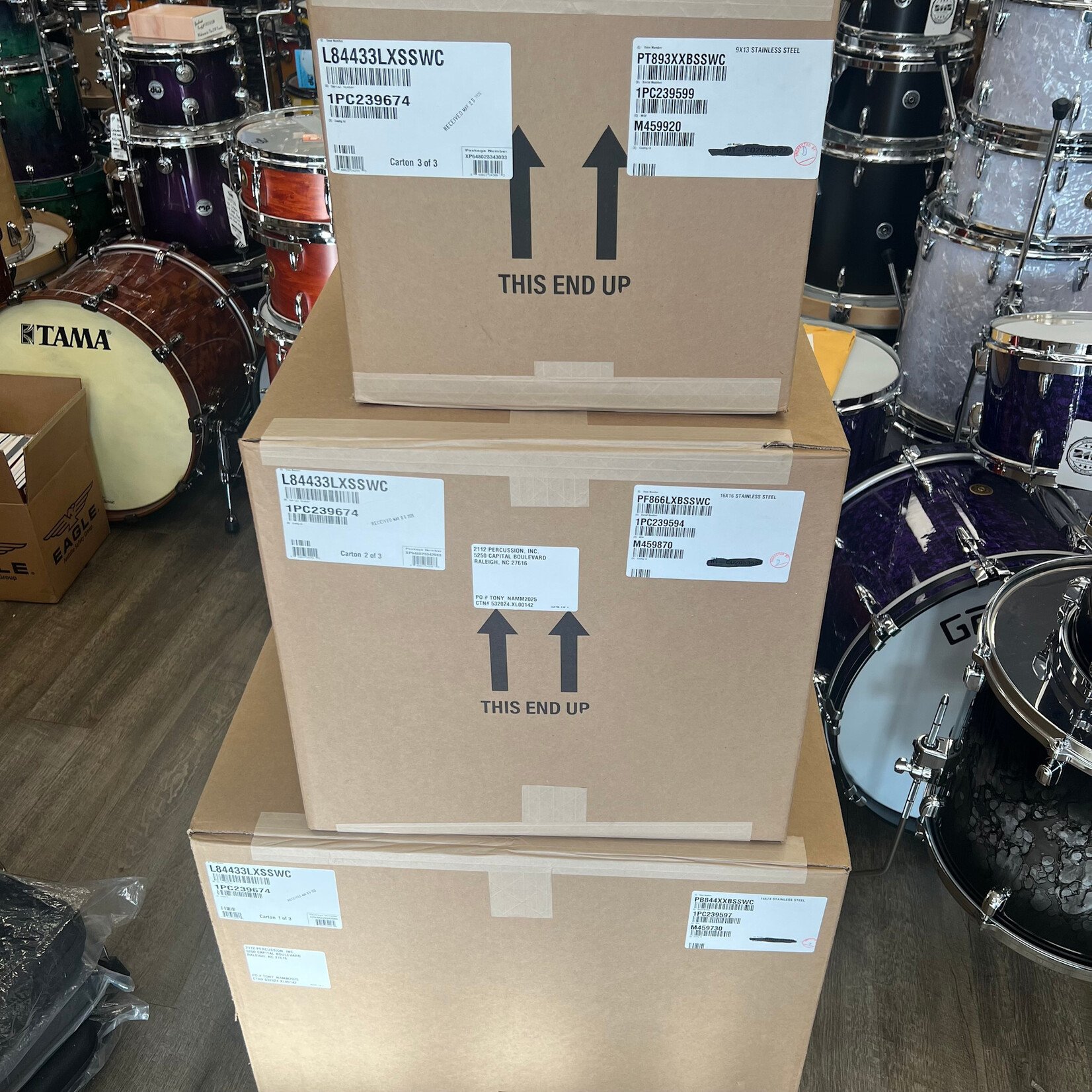 Ludwig Ludwig 50th Anniversary Stainless Steel 3-pc Pro Beat Shell Pack 13/16/24