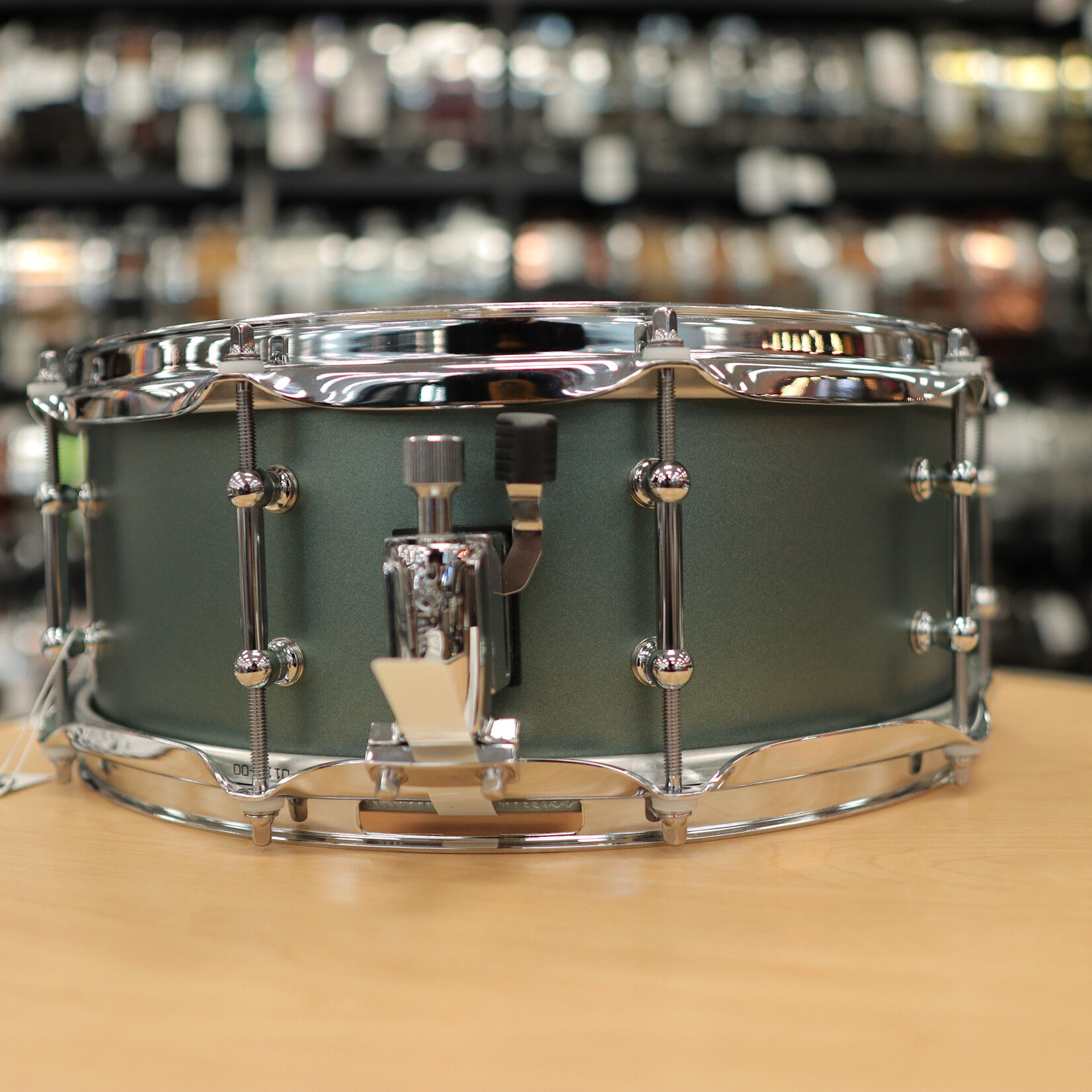 Pork Pie Pork Pie 5.5x14" Mahogany/ Gum Hybrid Snare Drum with Tube Lugs (Deep Sage Metallic)