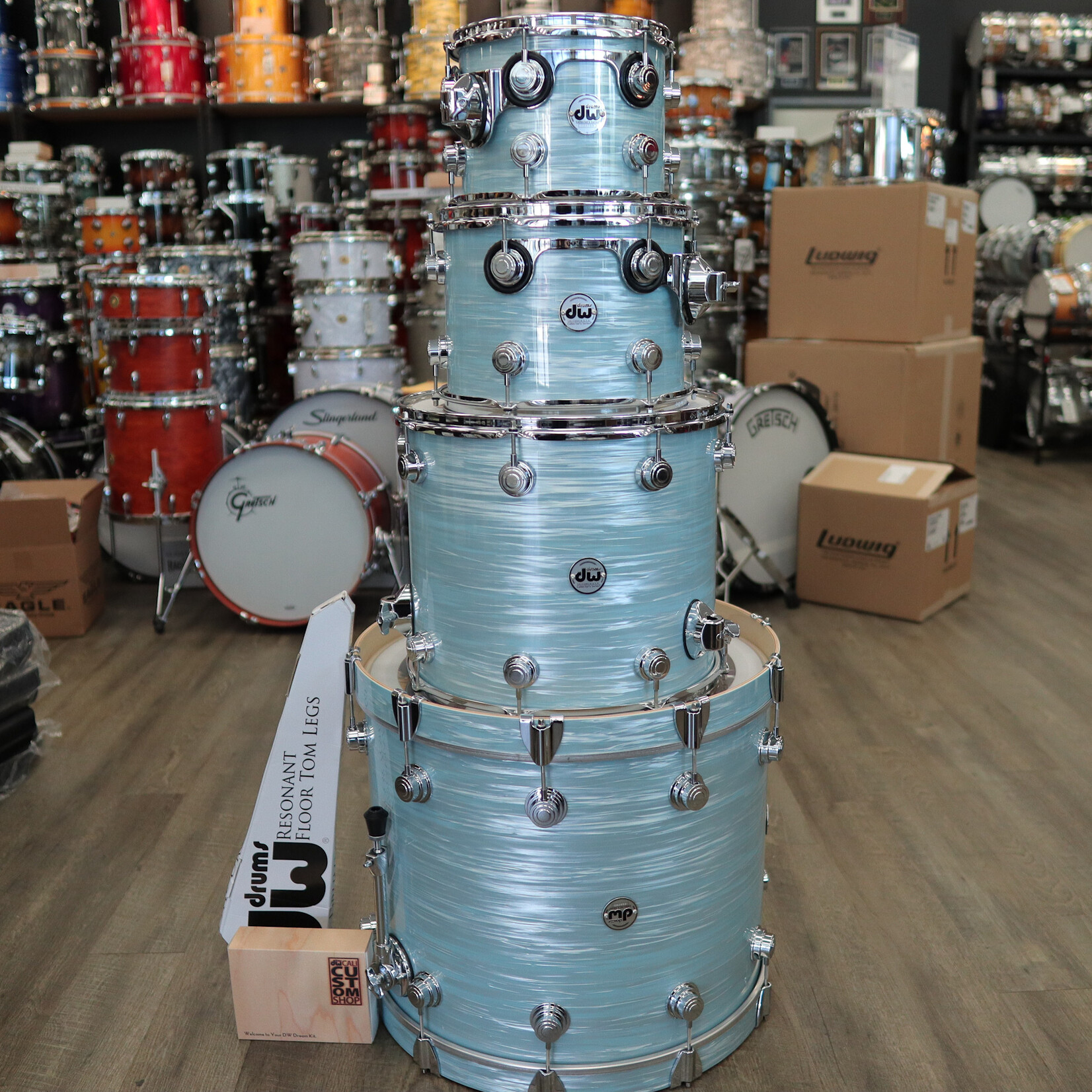 DW DW Collector's Series "SSC" Maple 4-PC Shell Pack 22/10/12/16 (Pale Blue Oyster)