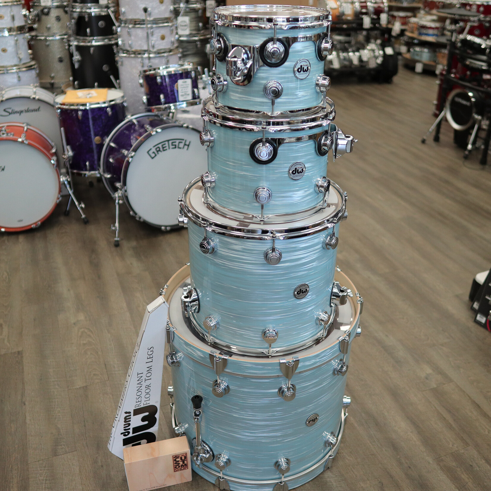 DW DW Collector's Series "SSC" Maple 4-PC Shell Pack 22/10/12/16 (Pale Blue Oyster)