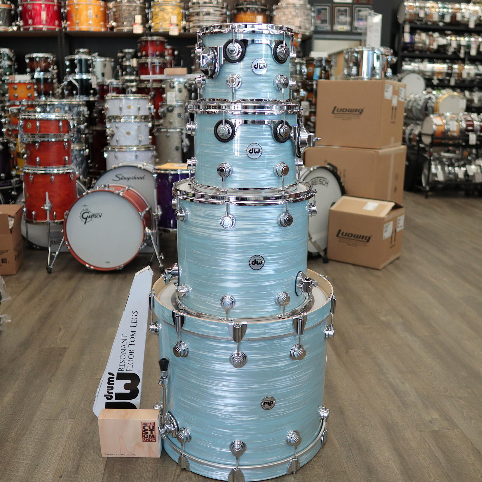 DW DW Collector's Series "SSC" Maple 4-PC Shell Pack 22/10/12/16 (Pale Blue Oyster)