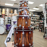 DW DW Collector's Series Exotic SSC Maple 4-PC Shell Pack 22/10/12/16 (Toasted Almond Burst Over Tigerwood, Chrome HW)