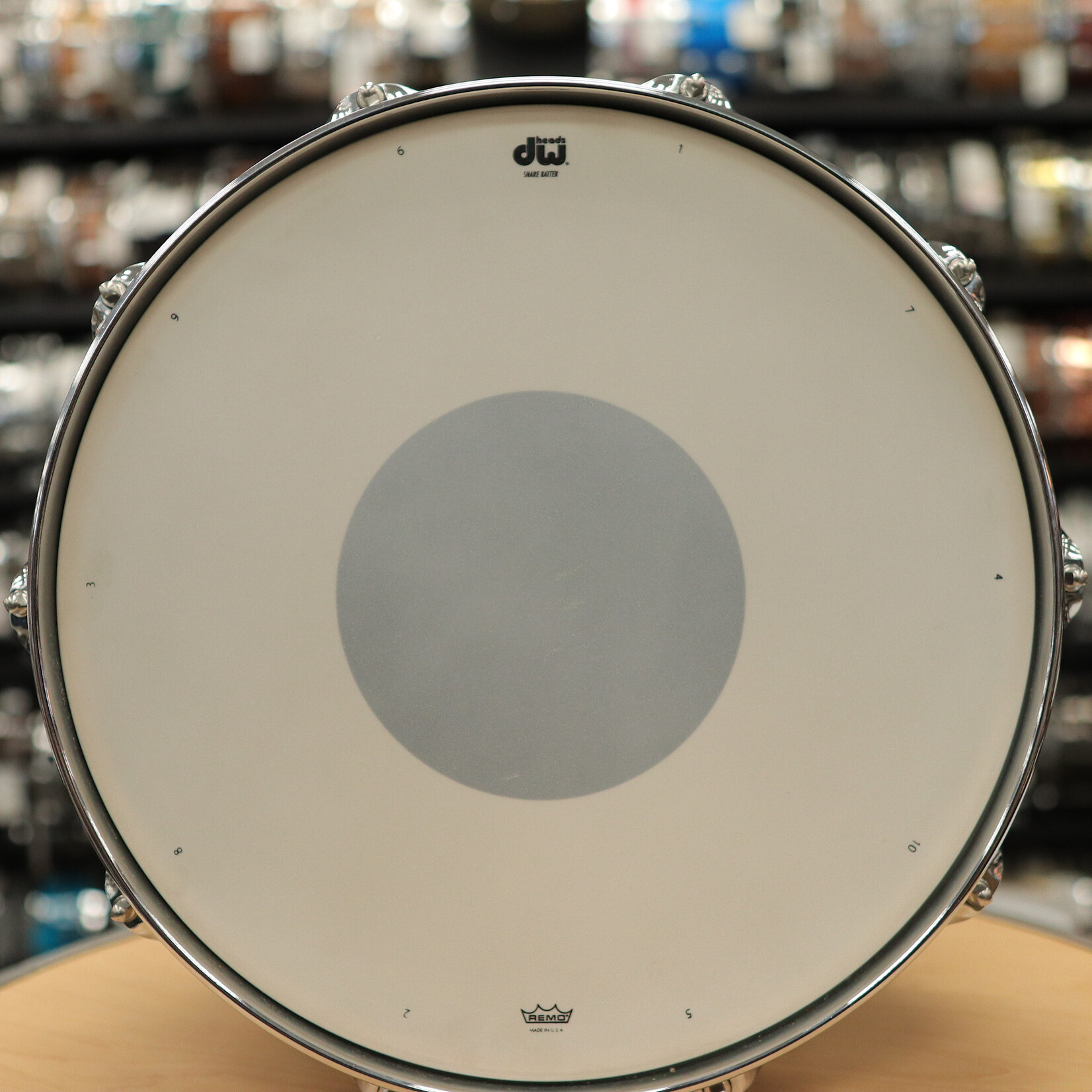 DW Like-New DW Collector's Series Maple/ Mahogany 7x14" Snare Drum (Black Oyster Glass)