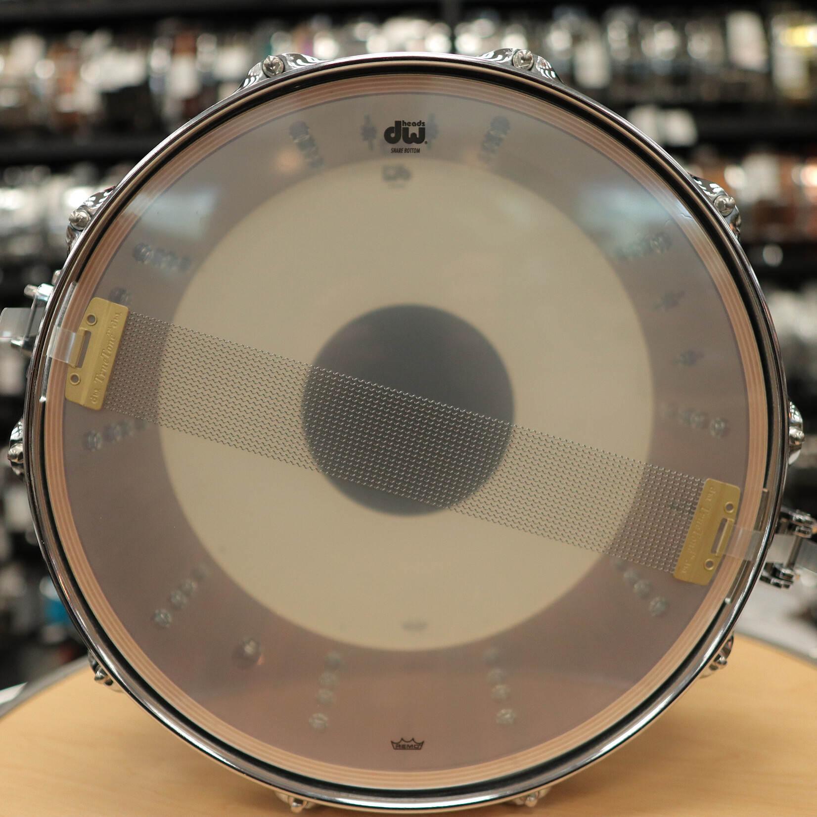 DW Like-New DW Collector's Series Maple/ Mahogany 7x14" Snare Drum (Black Oyster Glass)