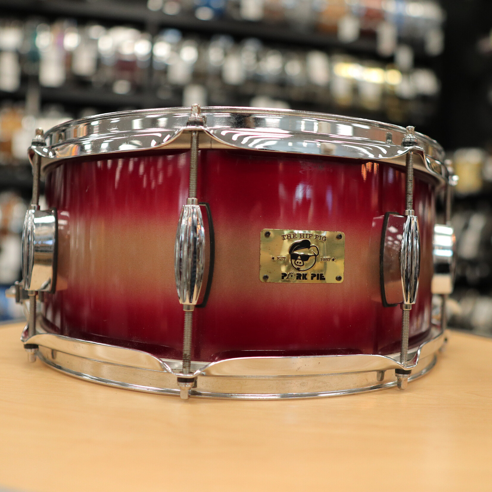 Pork Pie Used Pork Pie 6.5x14" Hip Pig Snare Drum (Red Gold Duco)