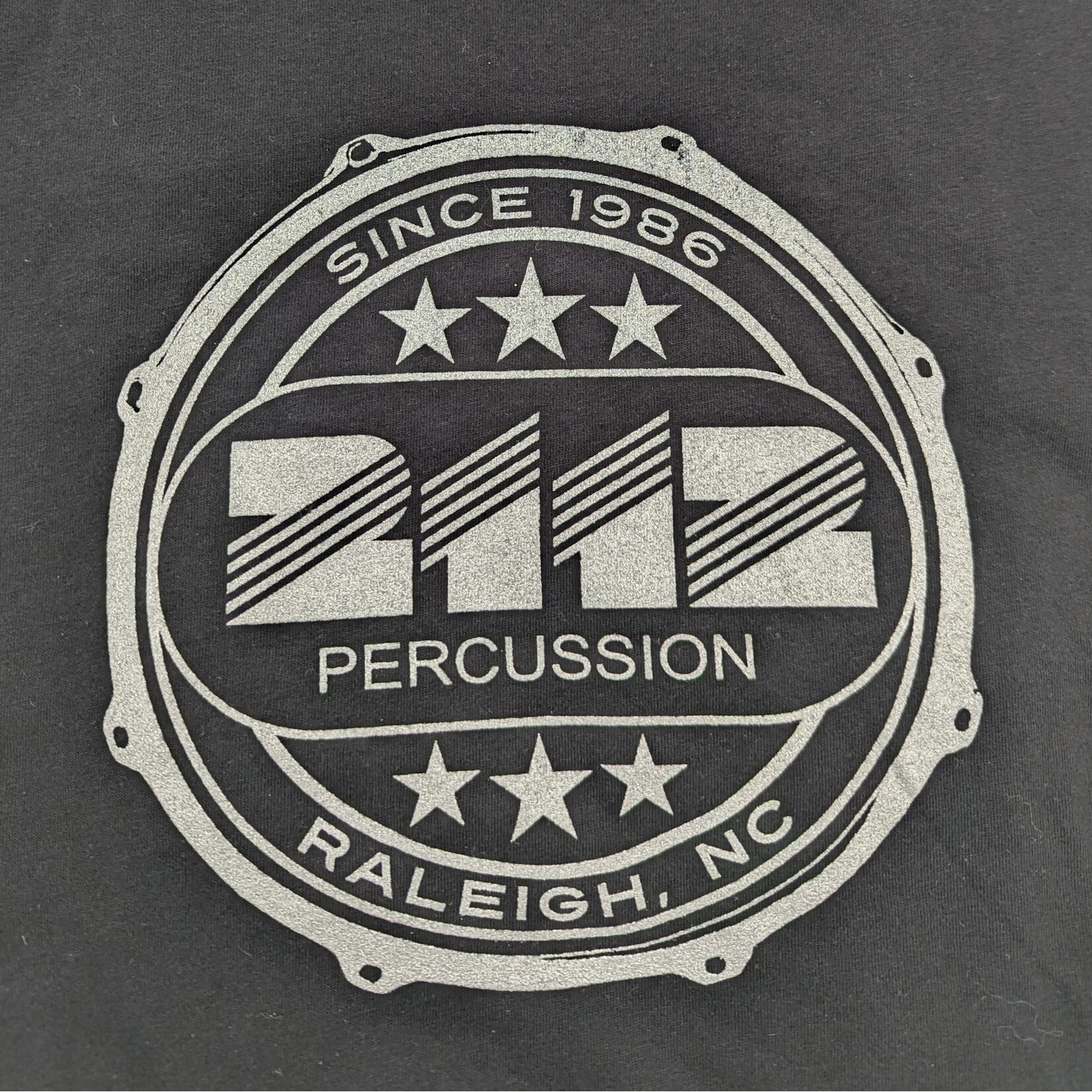 2112 T-Shirt Black 2112 w/ Silver Hoop Logo