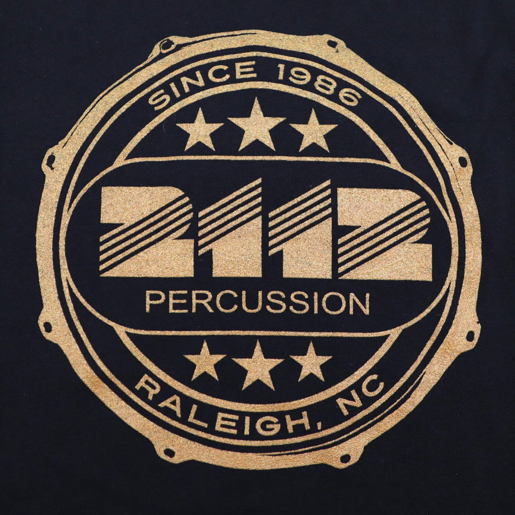2112 T-Shirt Black 2112 w/ Metallic Gold Hoop Logo
