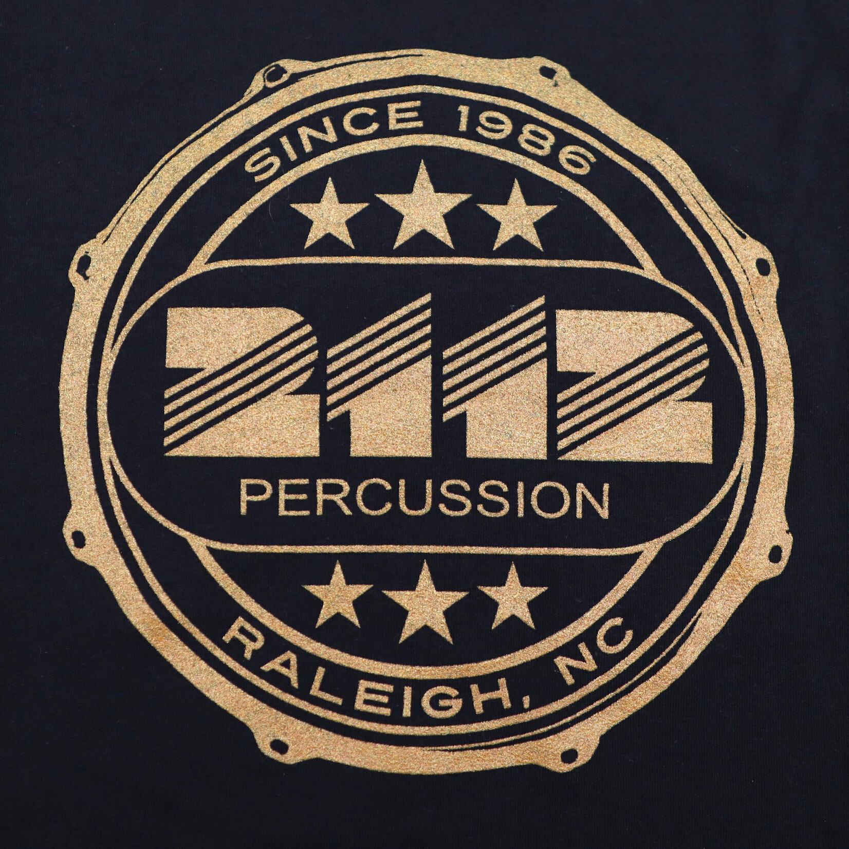 2112 T-Shirt Black 2112 w/ Metallic Gold Hoop Logo