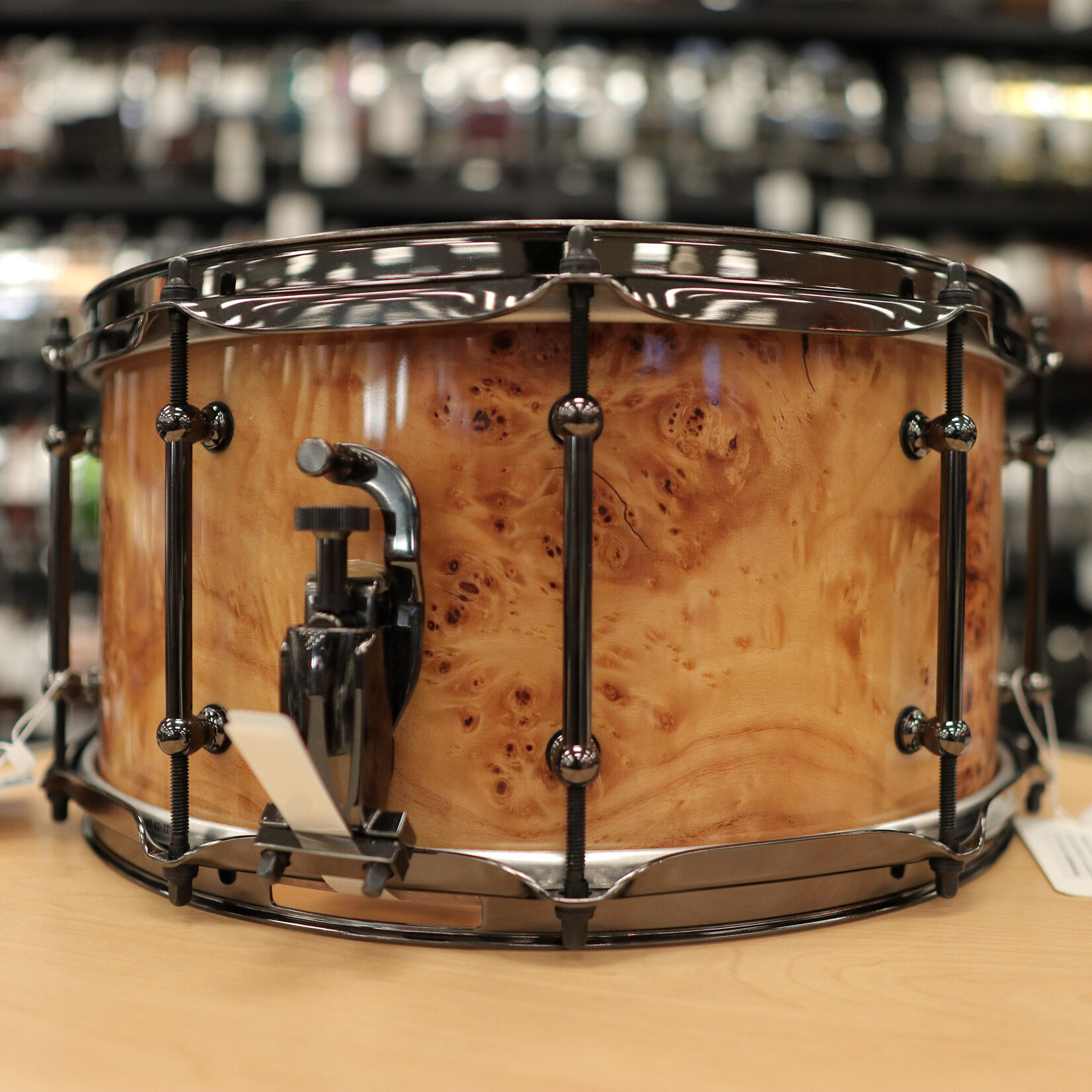 Pork Pie Pork Pie 7x14" Maple Snare Drum (Mappa Burl w/ Tube Lugs & Black Chrome HW)