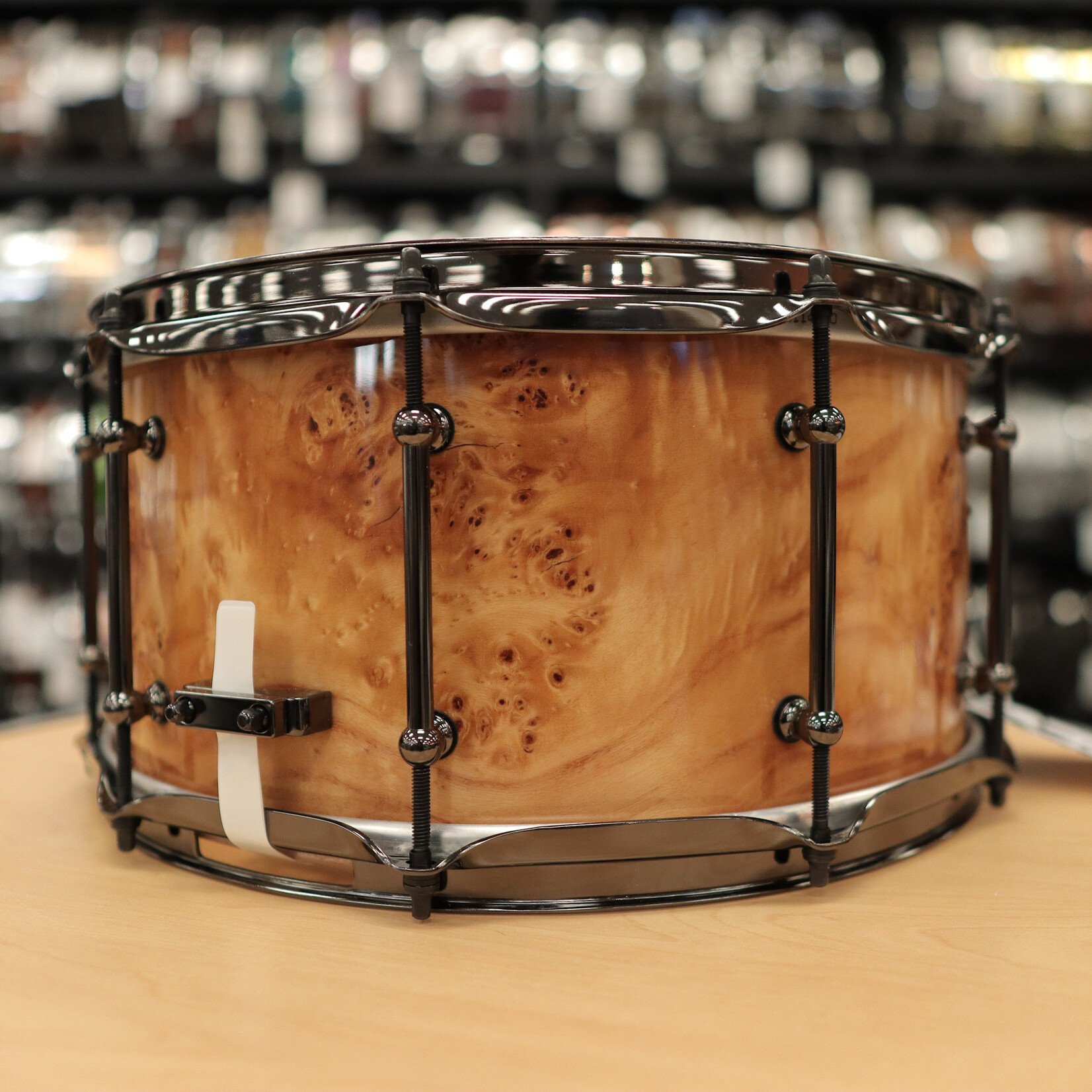 Pork Pie Pork Pie 7x14" Maple Snare Drum (Mappa Burl w/ Tube Lugs & Black Chrome HW)