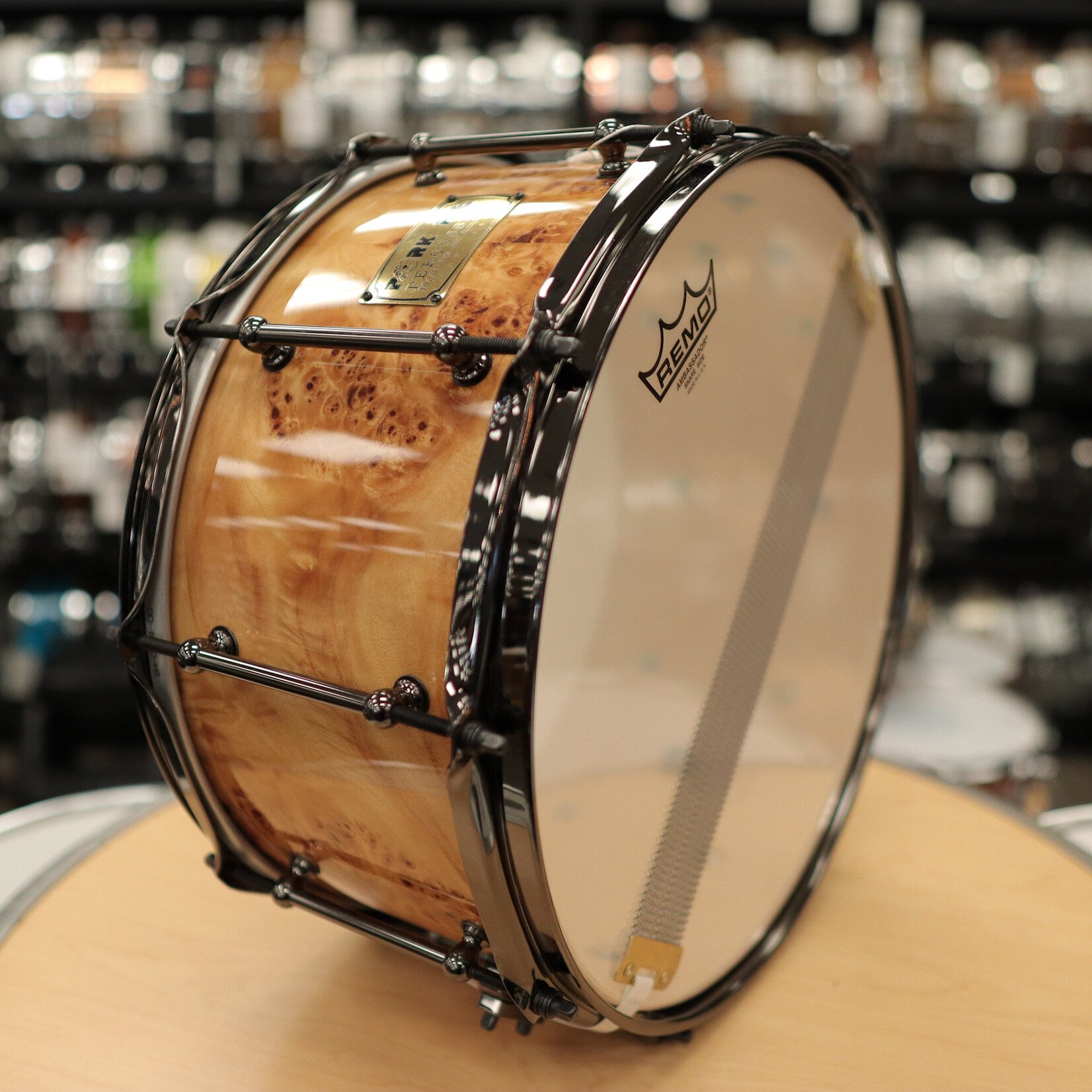 Pork Pie Pork Pie 7x14" Maple Snare Drum (Mappa Burl w/ Tube Lugs & Black Chrome HW)