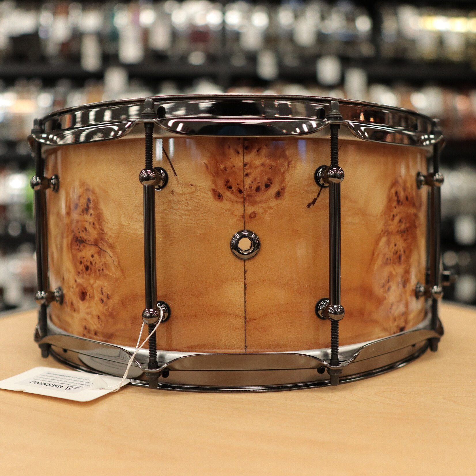 Pork Pie Pork Pie 7x14" Maple Snare Drum (Mappa Burl w/ Tube Lugs & Black Chrome HW)