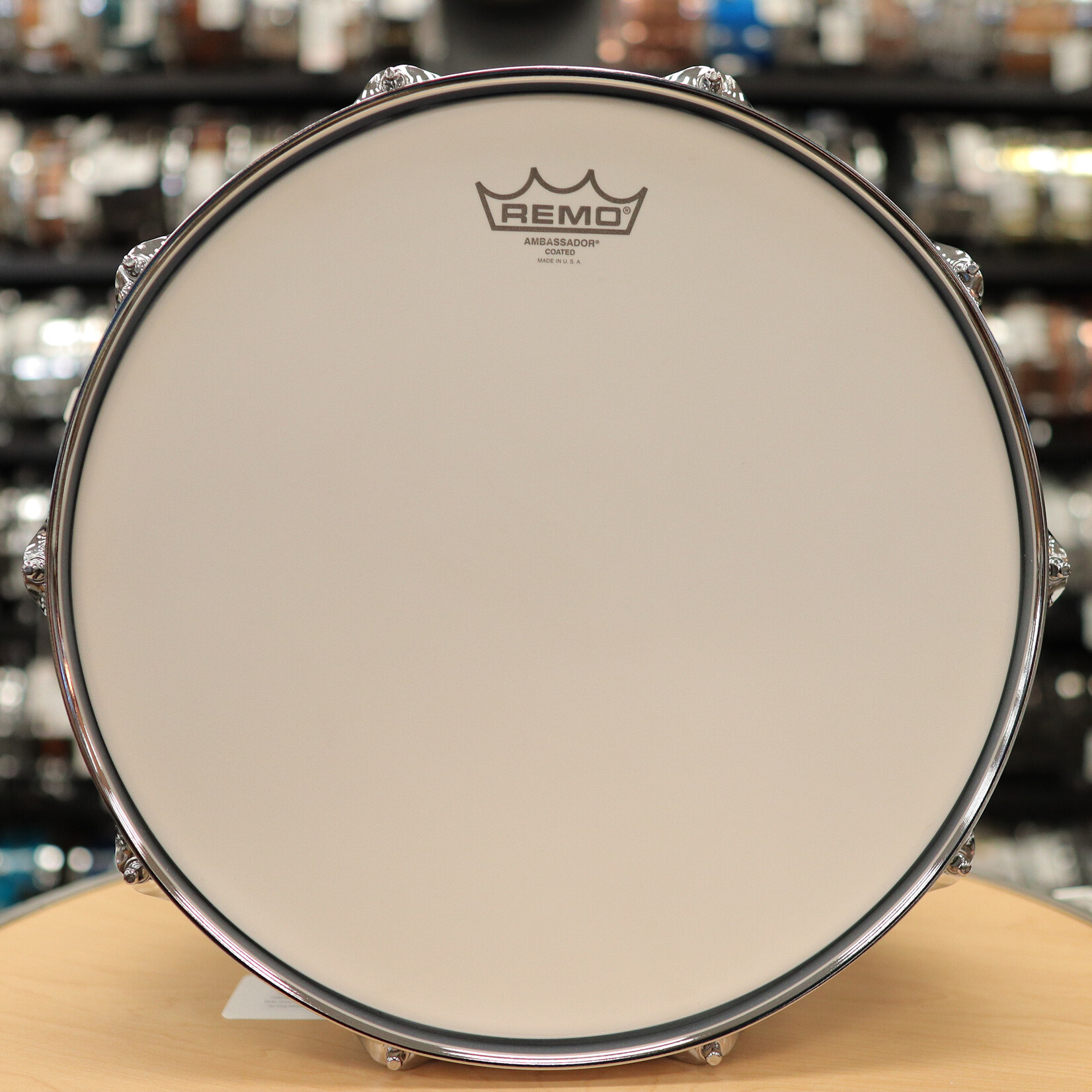 Pork Pie Pork Pie 8x14" Mahogany Snare Drum w/ Maple Re-Rings (Porcaro Blue)