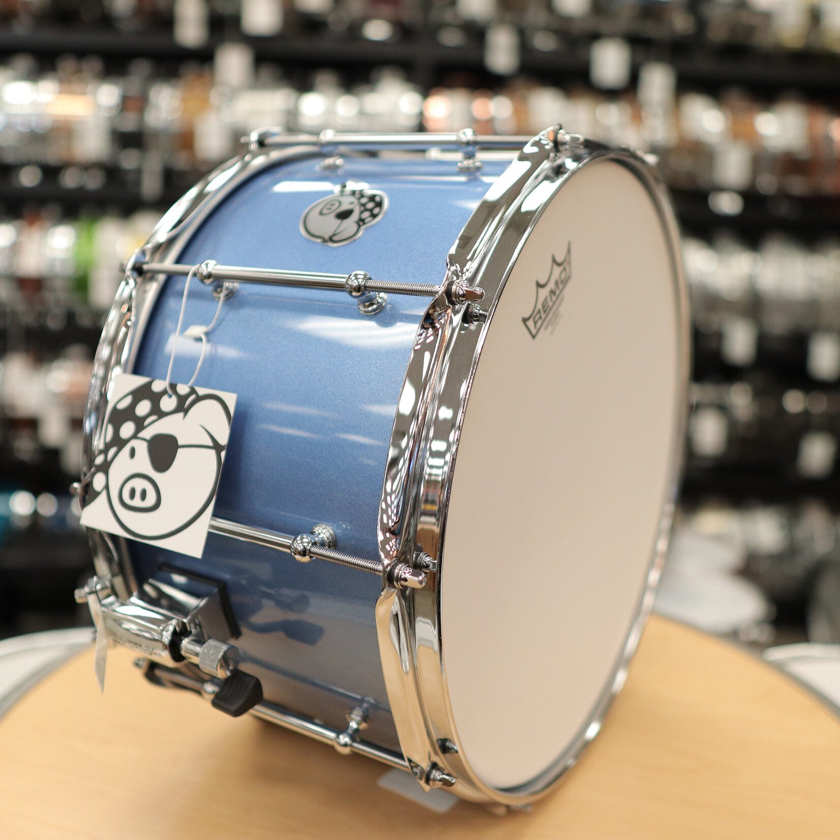 Pork Pie Pork Pie 8x14" Mahogany Snare Drum w/ Maple Re-Rings (Porcaro Blue)