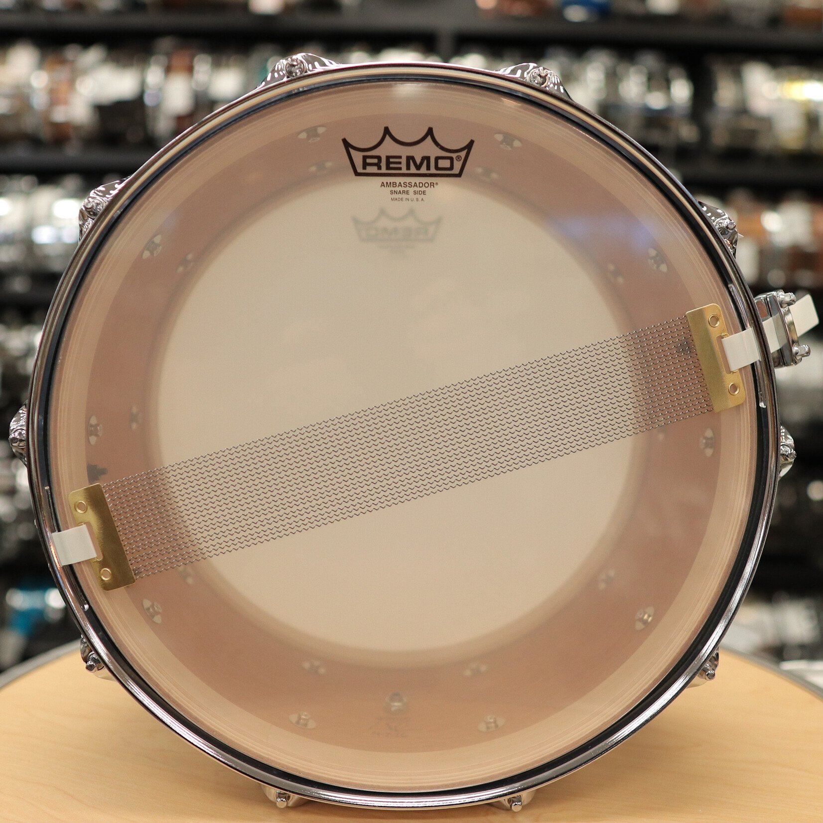 Pork Pie Pork Pie 8x14" Mahogany Snare Drum w/ Maple Re-Rings (Porcaro Blue)