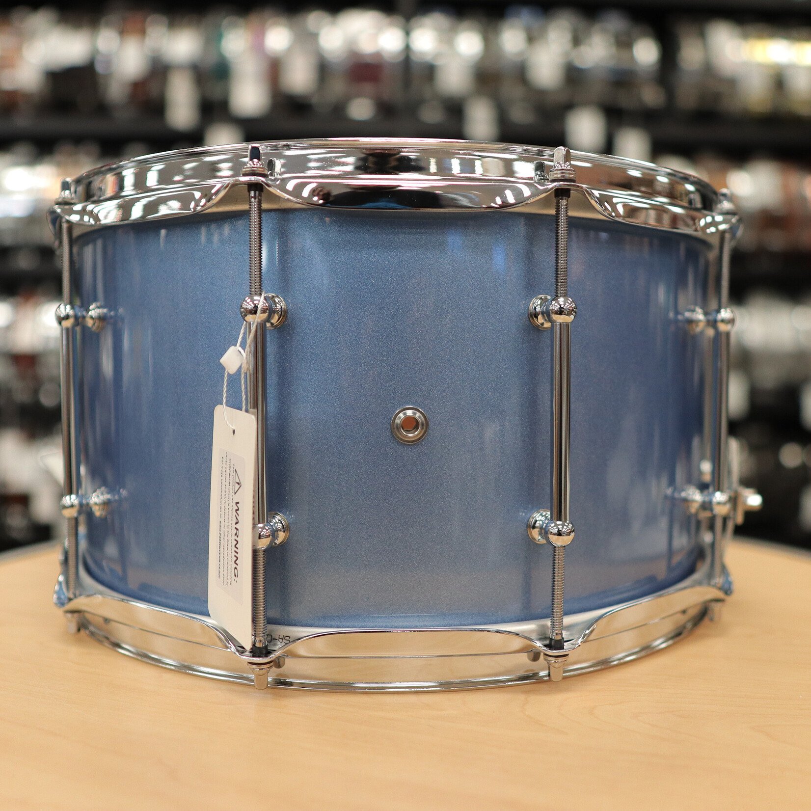 Pork Pie Pork Pie 8x14" Mahogany Snare Drum w/ Maple Re-Rings (Porcaro Blue)
