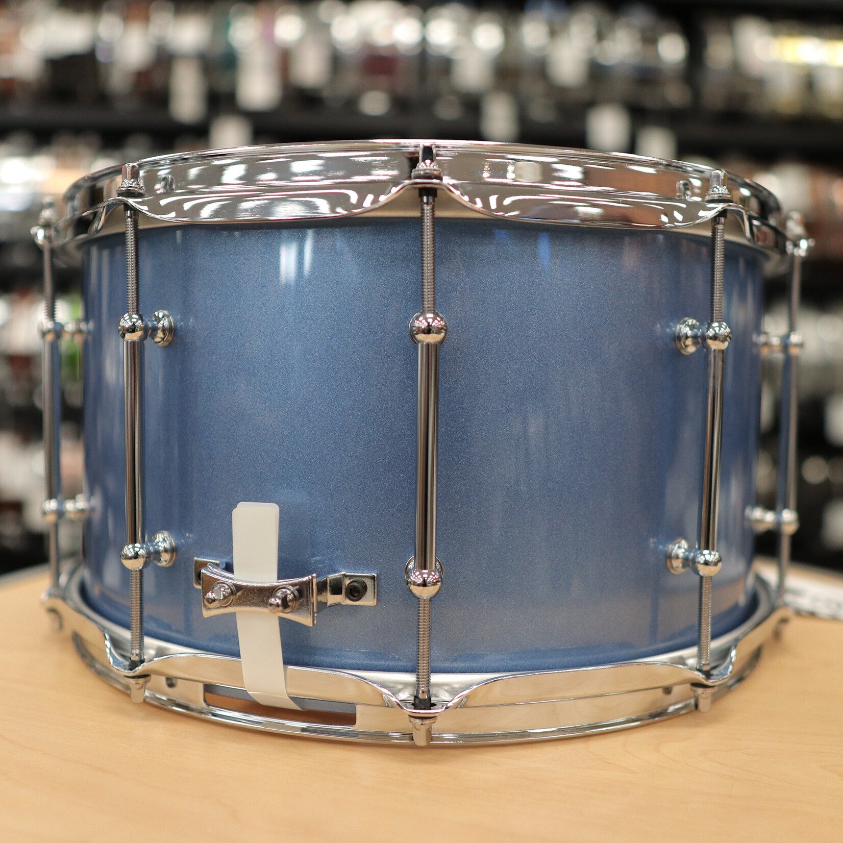 Pork Pie Pork Pie 8x14" Mahogany Snare Drum w/ Maple Re-Rings (Porcaro Blue)