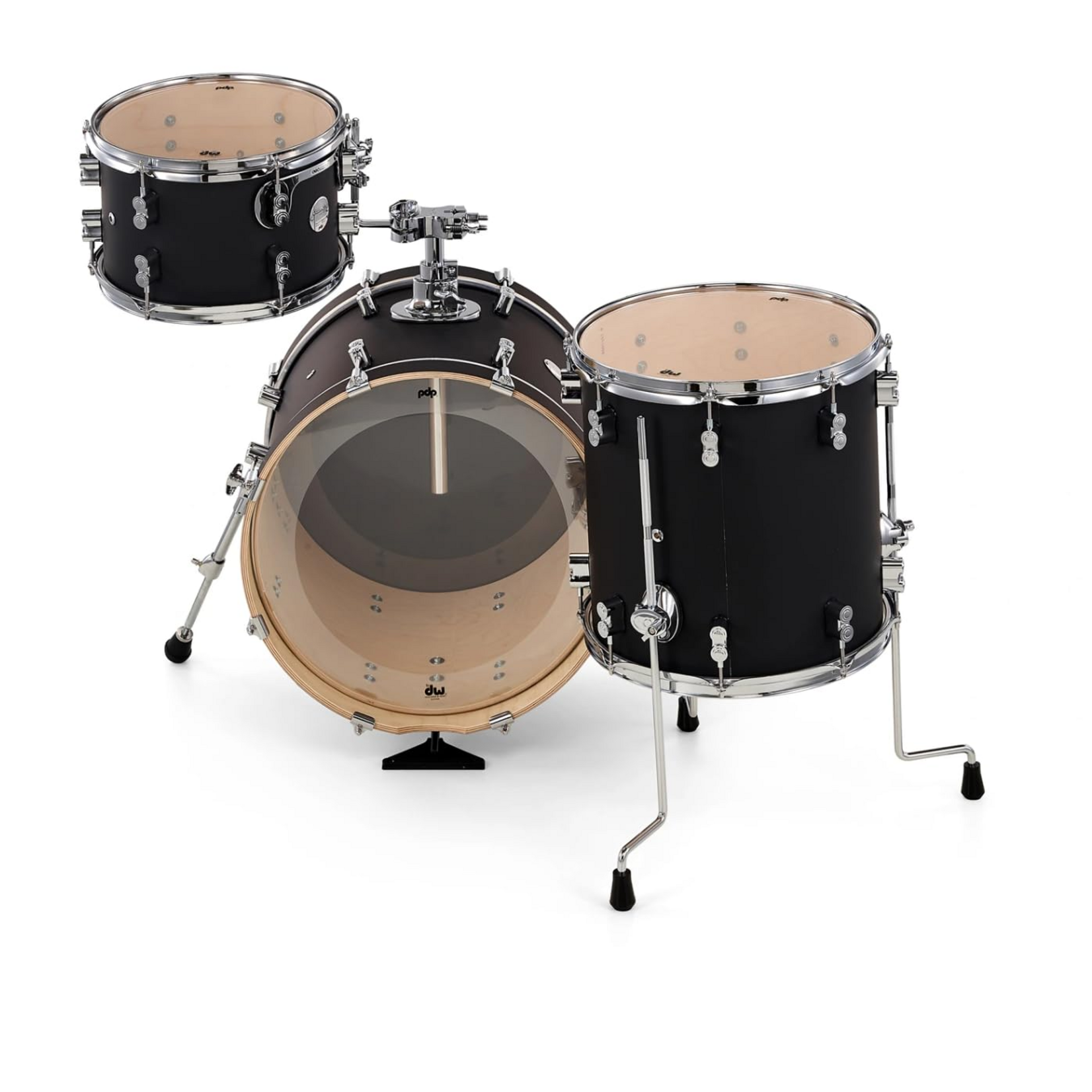 PDP PDP Concept Maple Bop Shell Pack, 3pc, 18/12/14 (Satin Black Finish Ply)