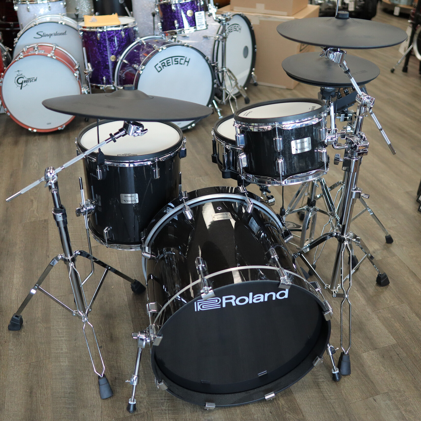 Roland Pre-Owned Roland VAD504 V-Drums Acoustic Design Electronic Drum Kit w/ Tama Iron Cobra HiHat Stand