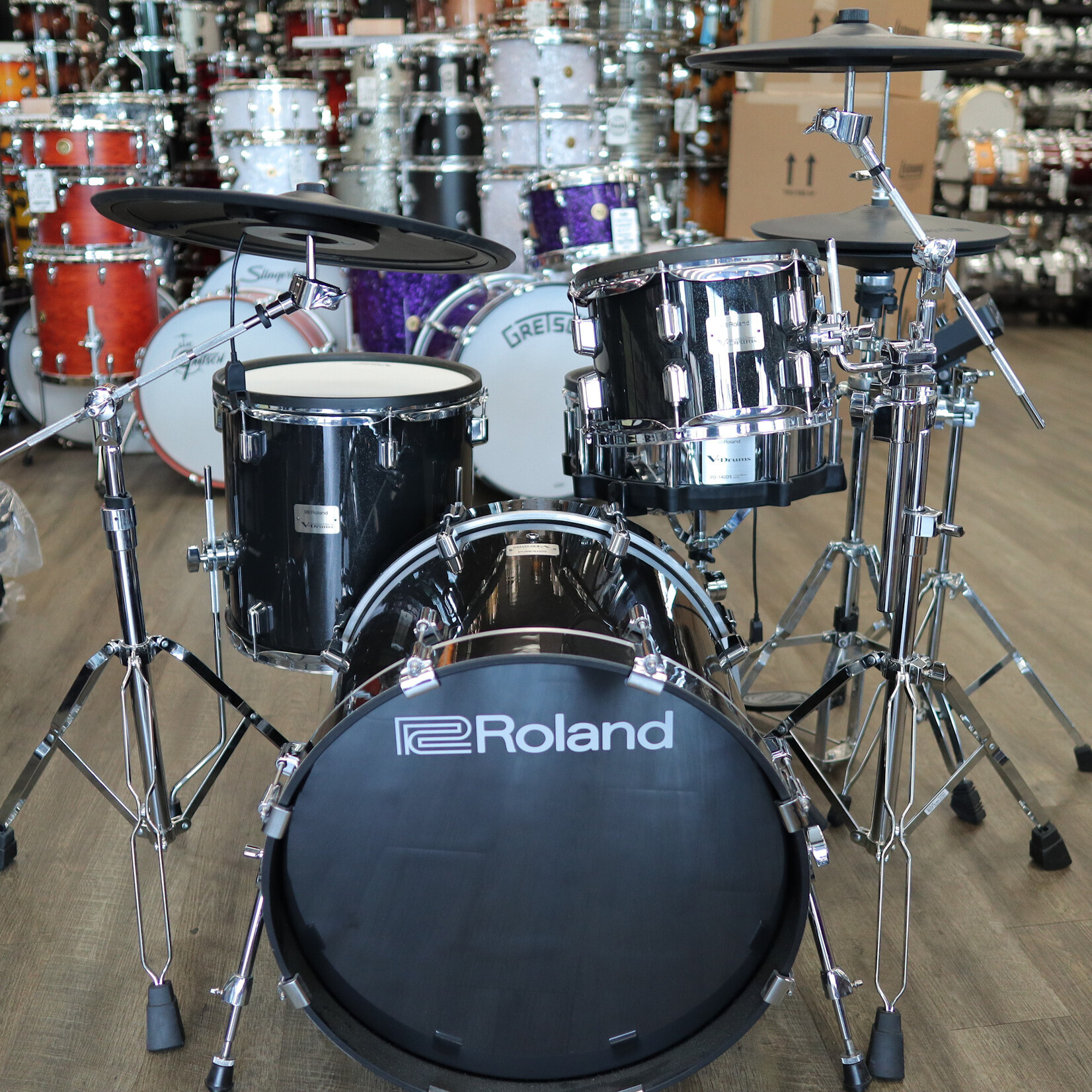 Roland Pre-Owned Roland VAD504 V-Drums Acoustic Design Electronic Drum Kit w/ Tama Iron Cobra HiHat Stand