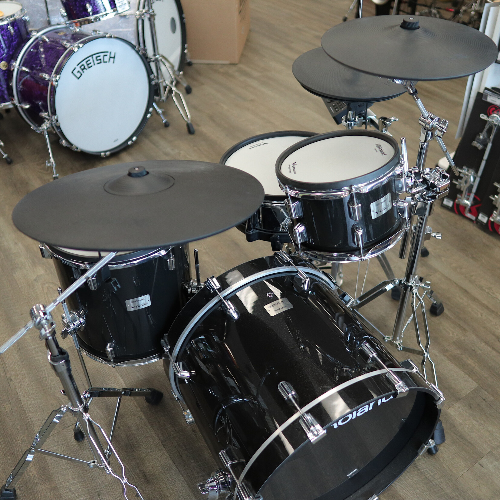 Roland Pre-Owned Roland VAD504 V-Drums Acoustic Design Electronic Drum Kit w/ Tama Iron Cobra HiHat Stand