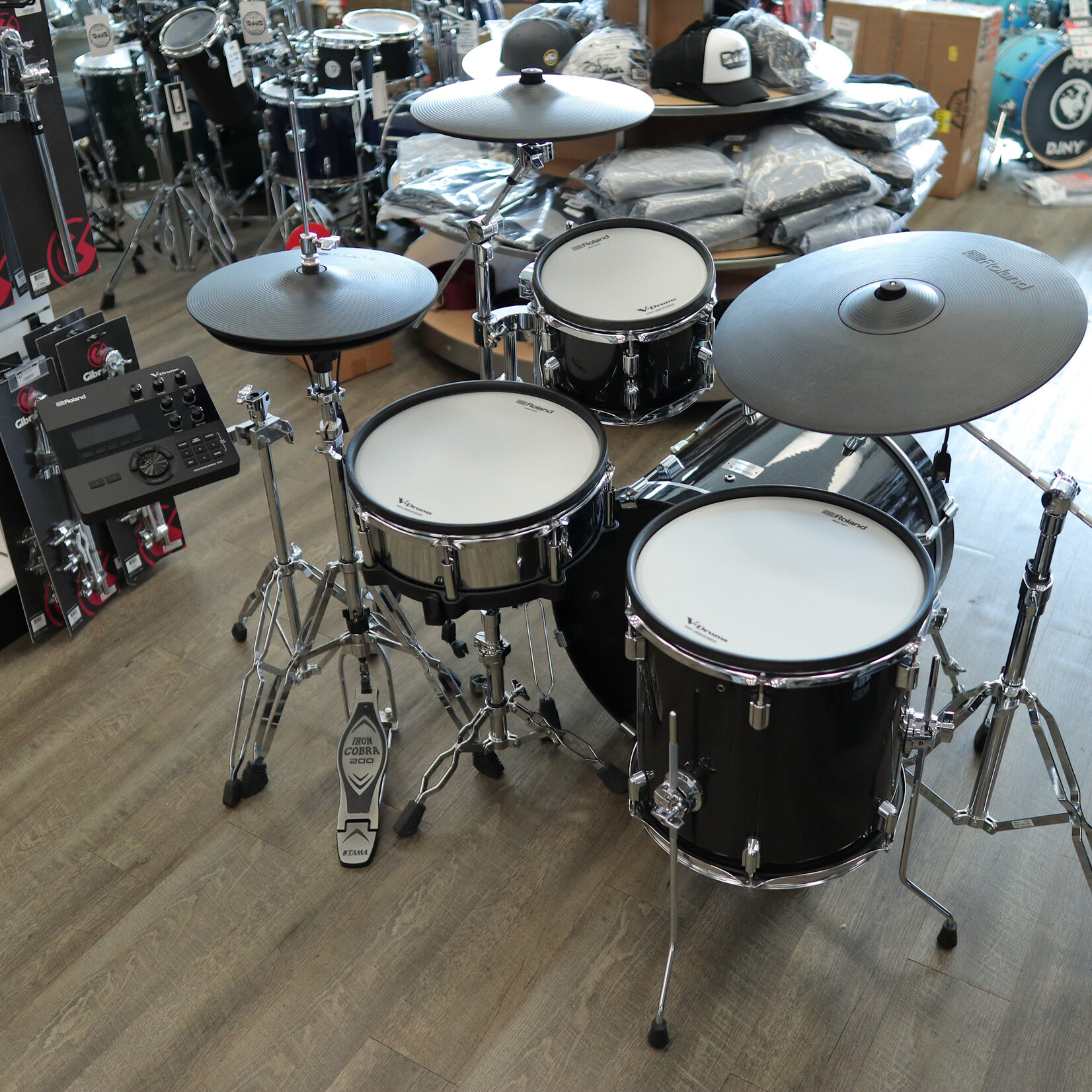 Roland Pre-Owned Roland VAD504 V-Drums Acoustic Design Electronic Drum Kit w/ Tama Iron Cobra HiHat Stand
