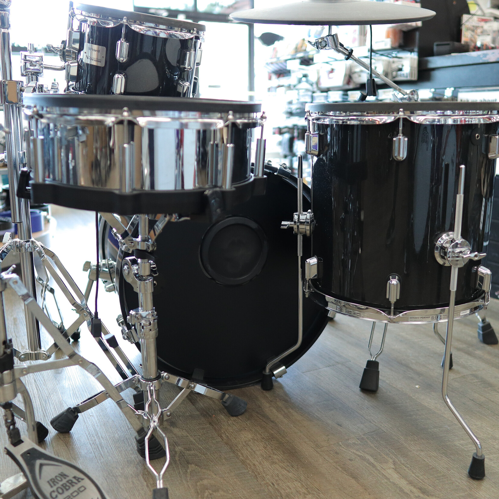 Roland Pre-Owned Roland VAD504 V-Drums Acoustic Design Electronic Drum Kit w/ Tama Iron Cobra HiHat Stand