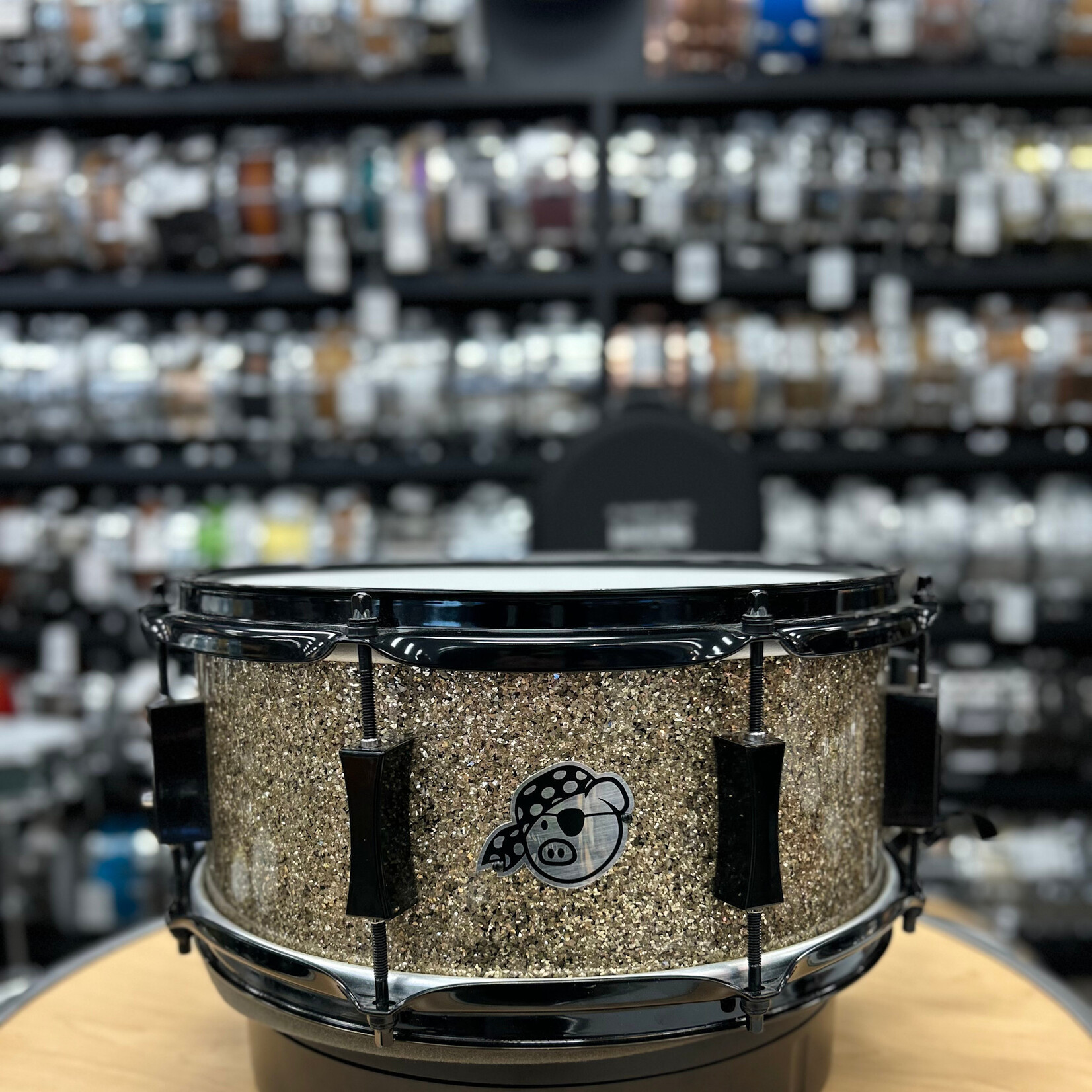Pork Pie Used Pork Pie 6.5x13" 8-Ply Mahogany/Maple Snare Drum Ginger Glass With Black Hardware