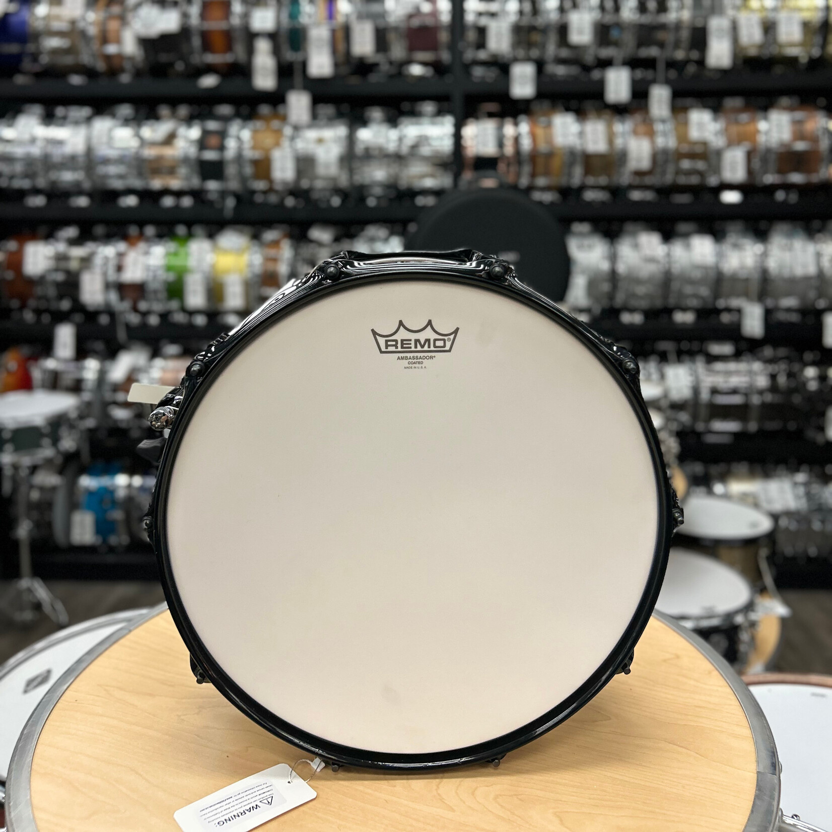 Pork Pie Pork Pie 7x14" Maple/Bubinga Snare Drum (Bubinga Hi-Gloss with Black Hardware)