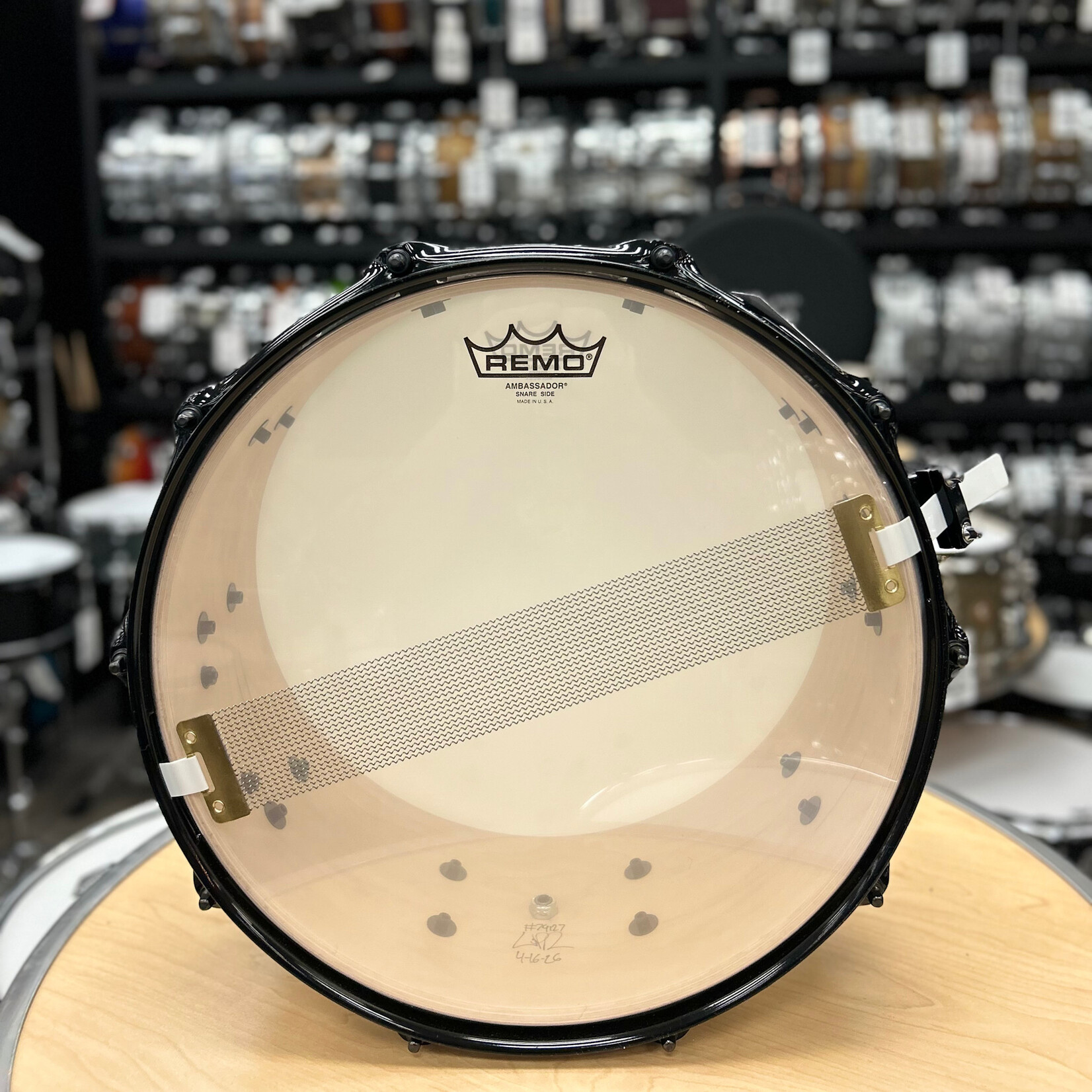 Pork Pie Pork Pie 7x14" Maple/Bubinga Snare Drum (Bubinga Hi-Gloss with Black Hardware)