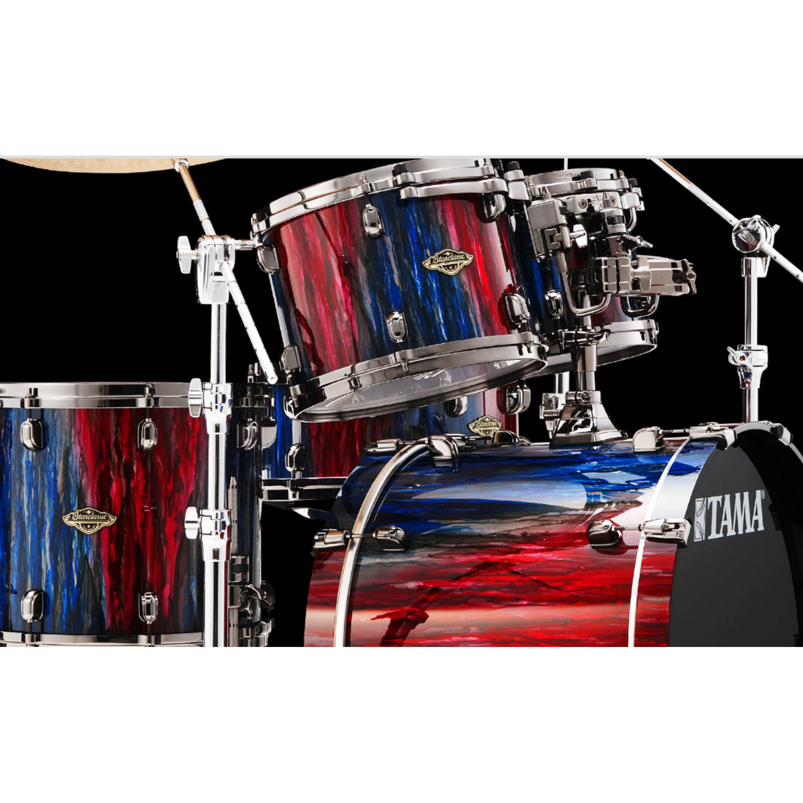 Tama Tama Starclassic Walnut/Birch 5-piece Shell Pack 10/12/14/16/22 (Crimson Saphire Cascade w/ Black Nickel Hardware)