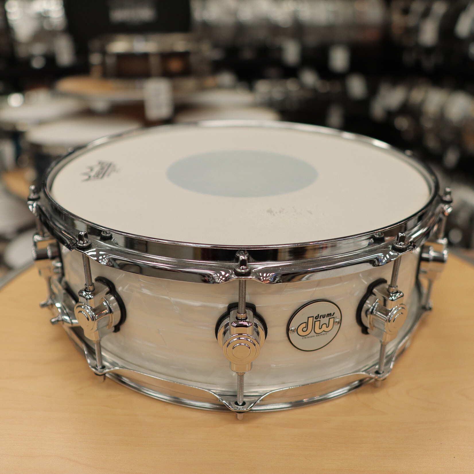 DW Used DW Design 5x14" Maple Snare Drum (White Onyx)