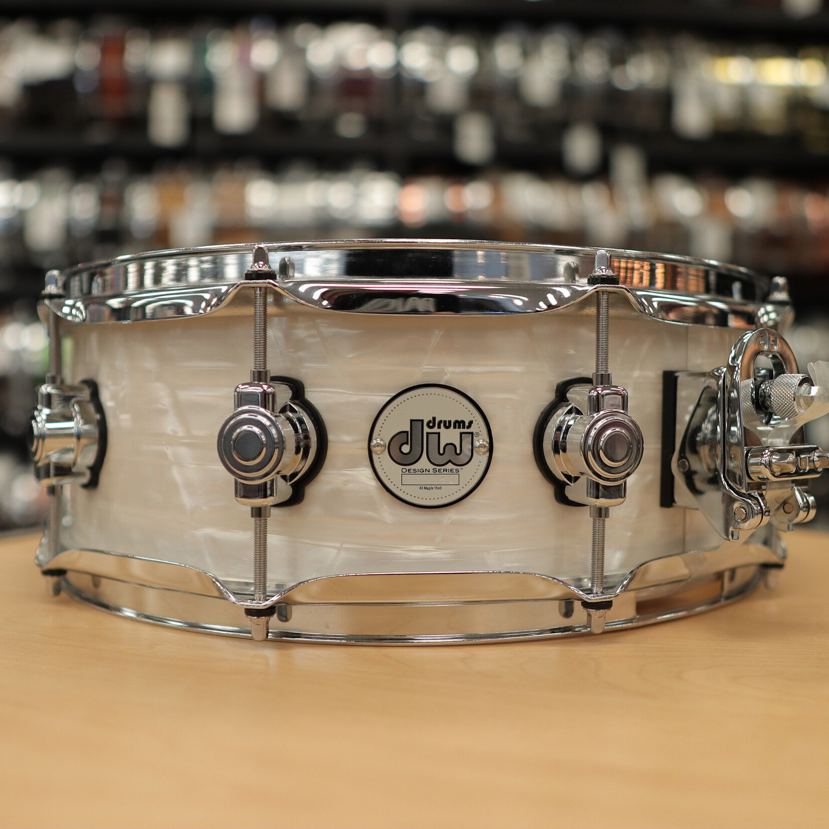 DW Used DW Design 5x14" Maple Snare Drum (White Onyx)