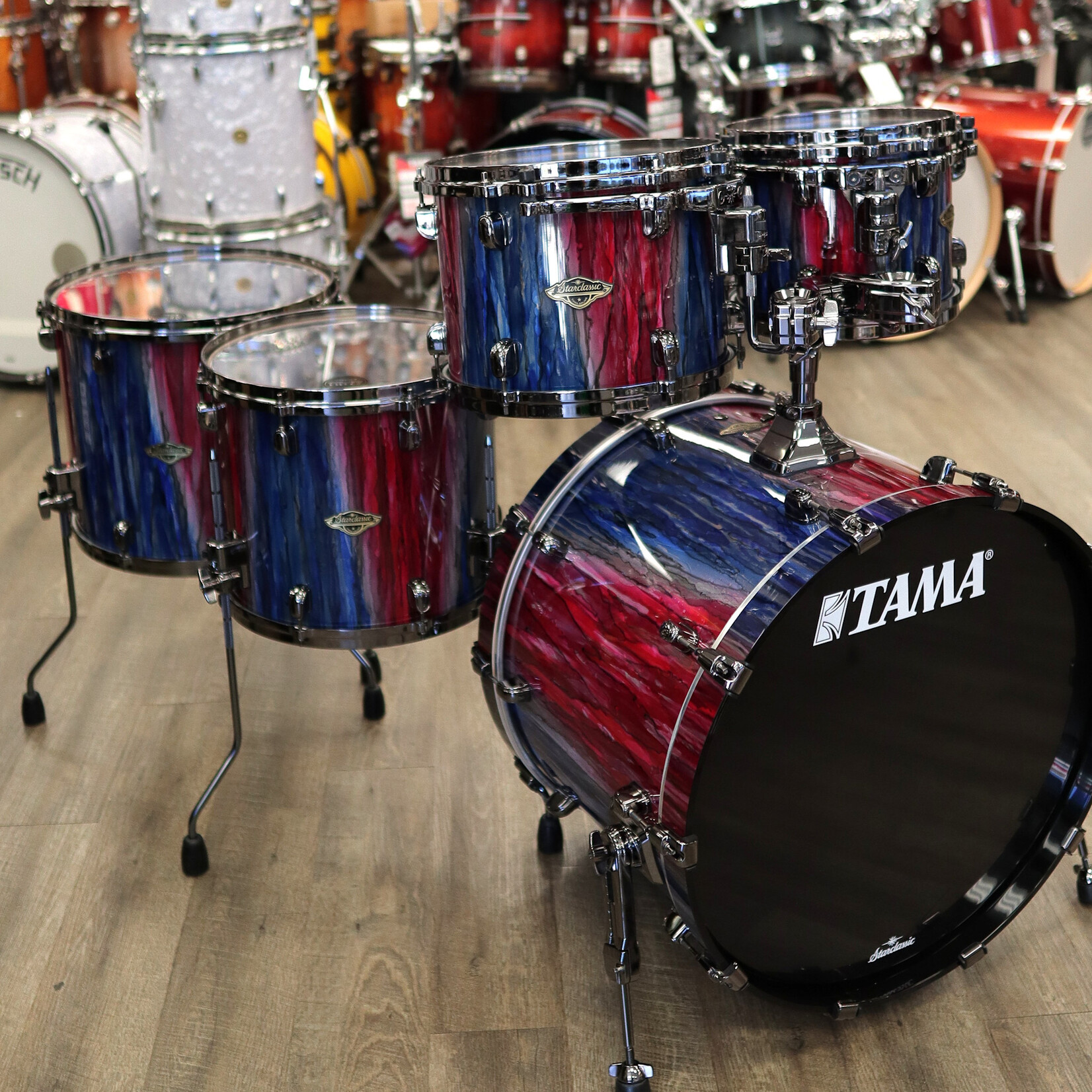Tama Tama Starclassic Walnut/Birch 5-piece Shell Pack 10/12/14/16/22 (Crimson Saphire Cascade w/ Black Nickel Hardware)