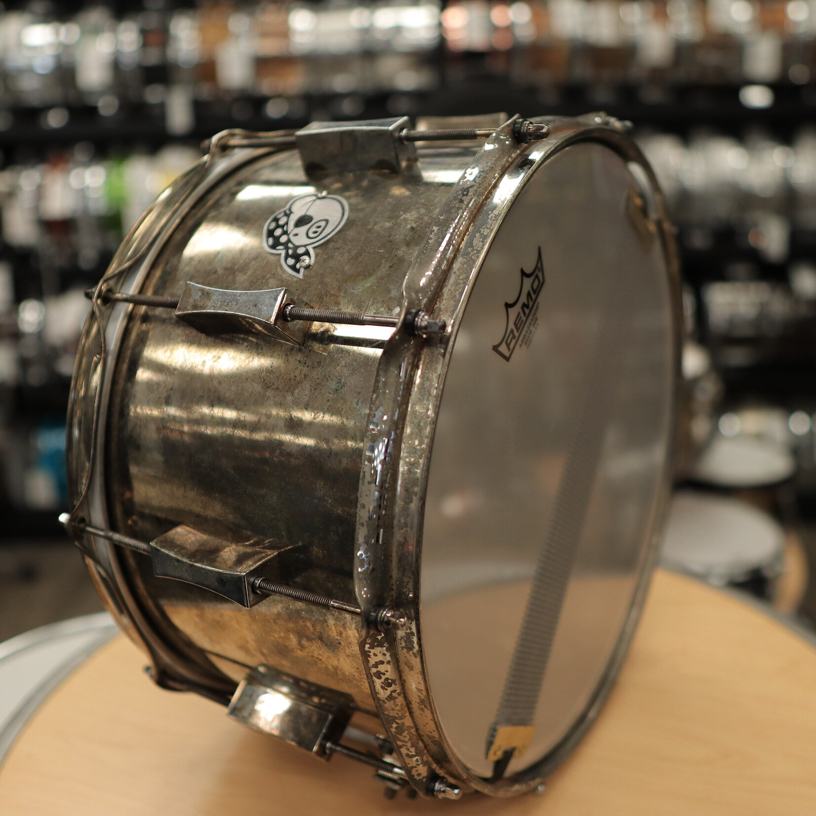 Pork Pie Pre-Owned Pork Pie 8x14" Aged Brass Snare Drum w/ Aged Hardware