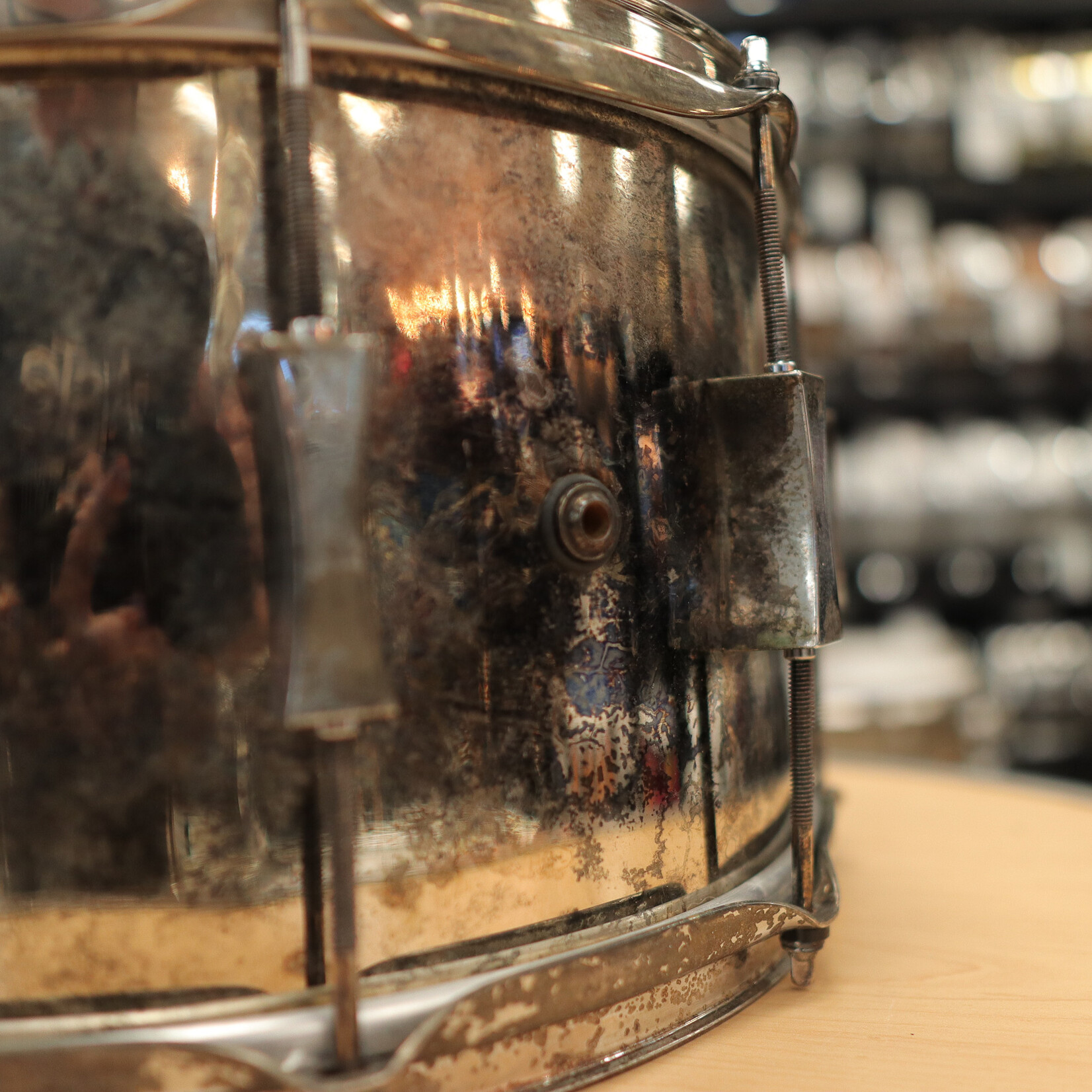 Pork Pie Pre-Owned Pork Pie 8x14" Aged Brass Snare Drum w/ Aged Hardware