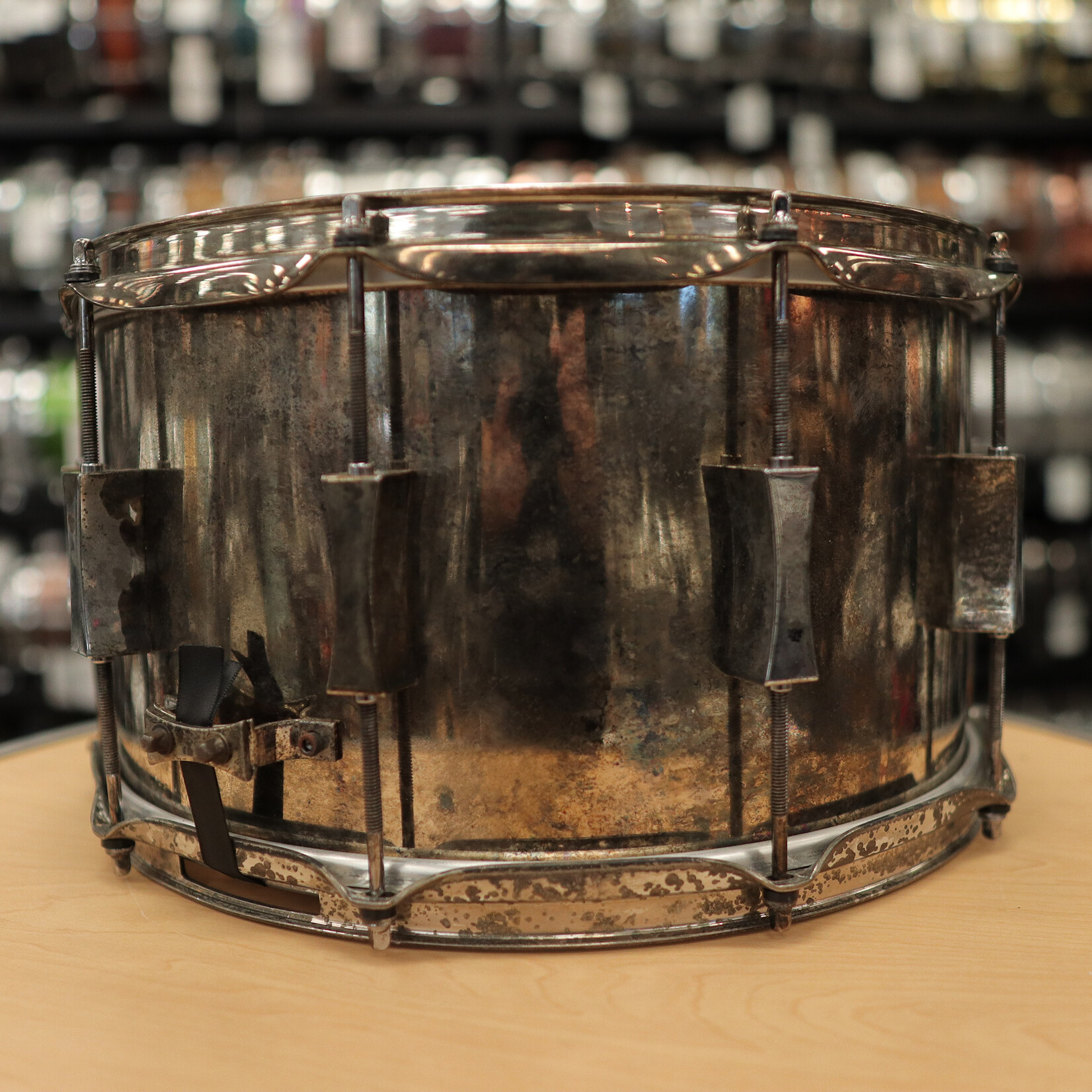 Pork Pie Pre-Owned Pork Pie 8x14" Aged Brass Snare Drum w/ Aged Hardware