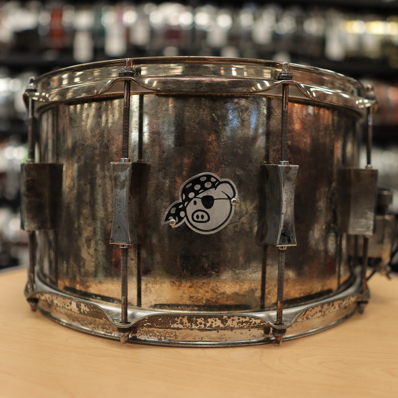 Pork Pie Pre-Owned Pork Pie 8x14" Aged Brass Snare Drum w/ Aged Hardware