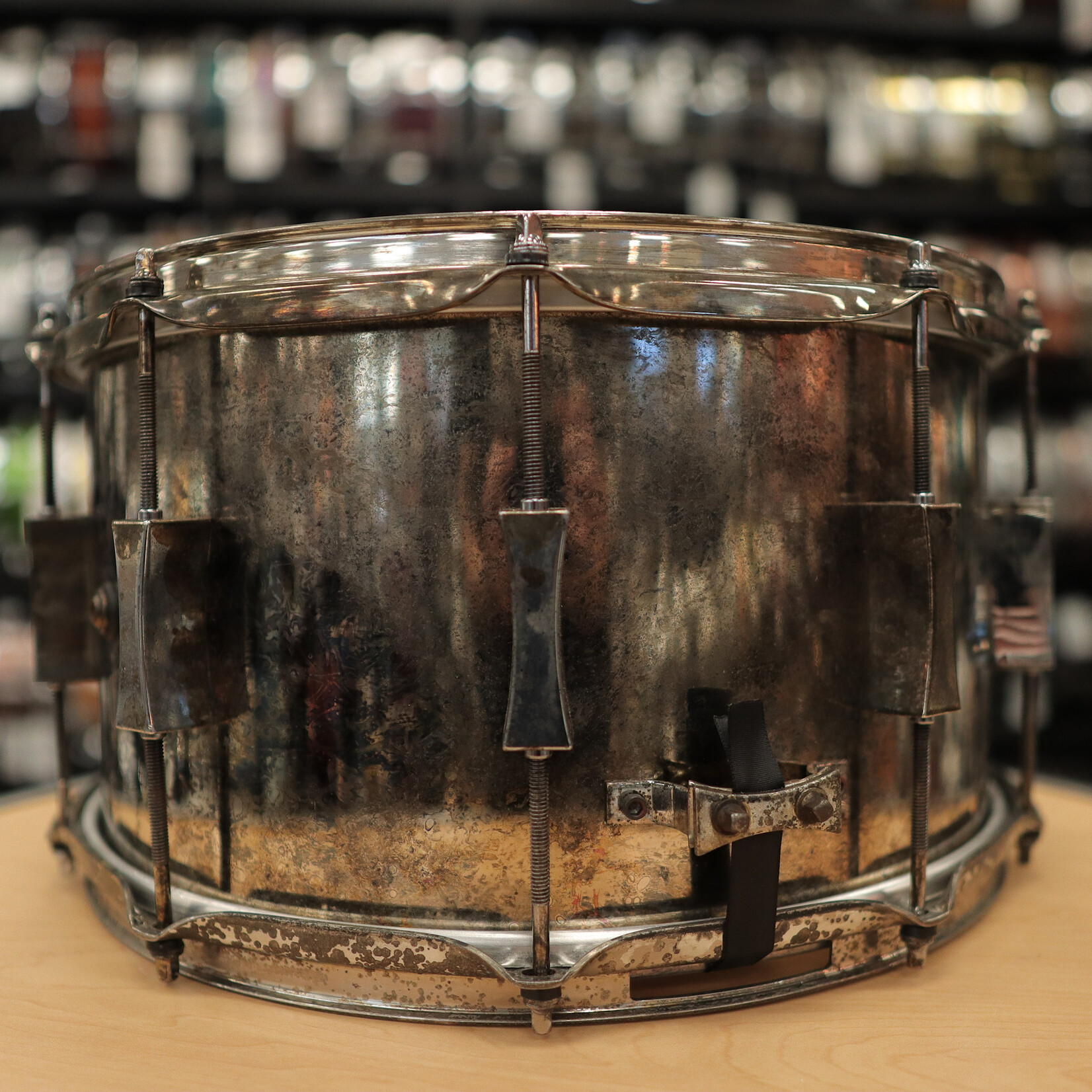 Pork Pie Pre-Owned Pork Pie 8x14" Aged Brass Snare Drum w/ Aged Hardware