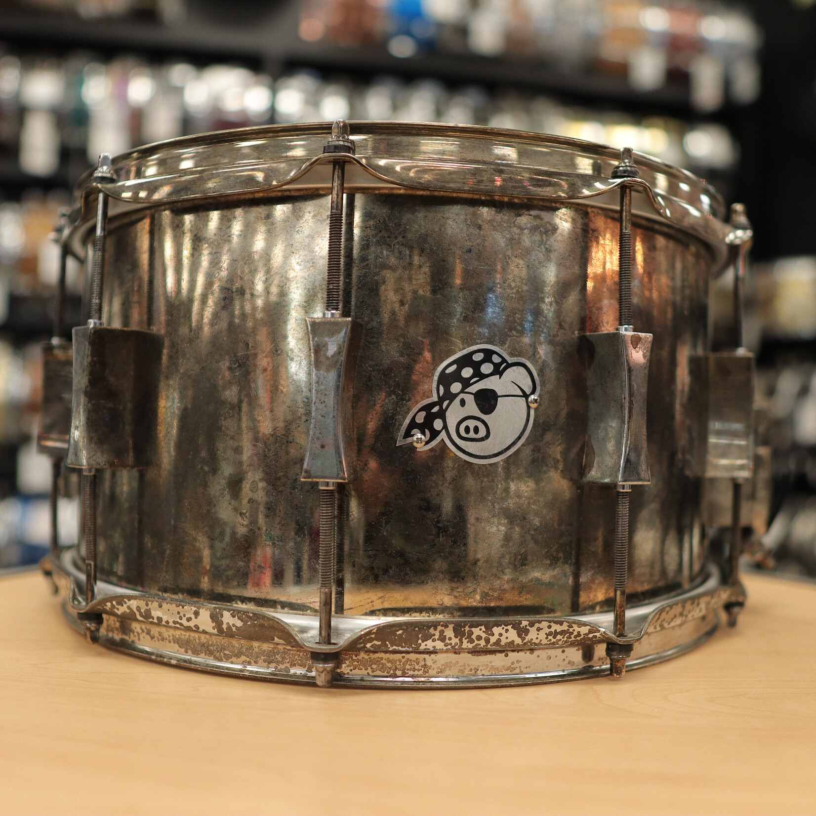 Pork Pie Pre-Owned Pork Pie 8x14" Aged Brass Snare Drum w/ Aged Hardware